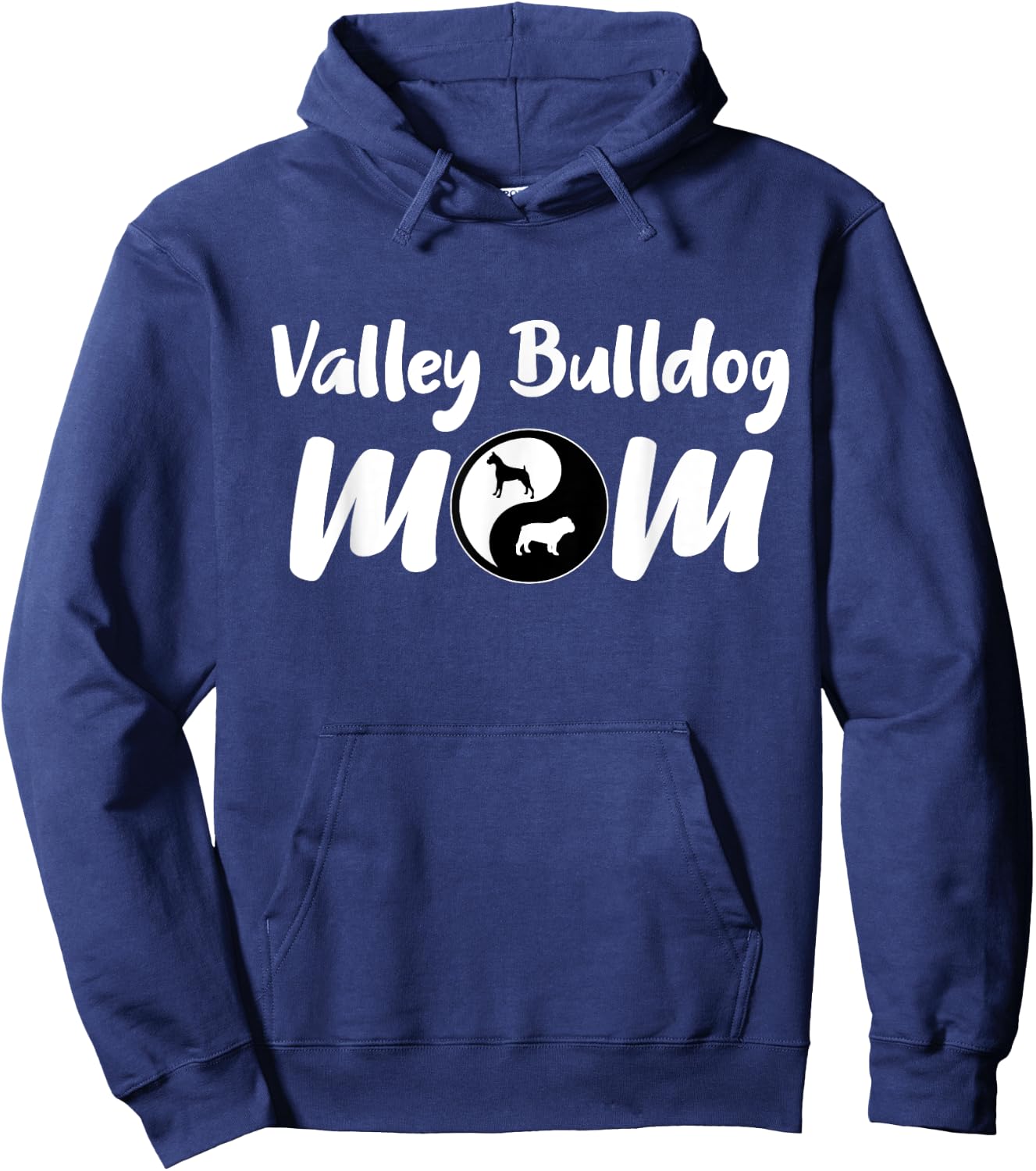 Valley Bulldog Mom Gifts | Pet Dog Mama Cross Breed Owners Men Women Girls Kids Hoodie - Hoodie | Navy