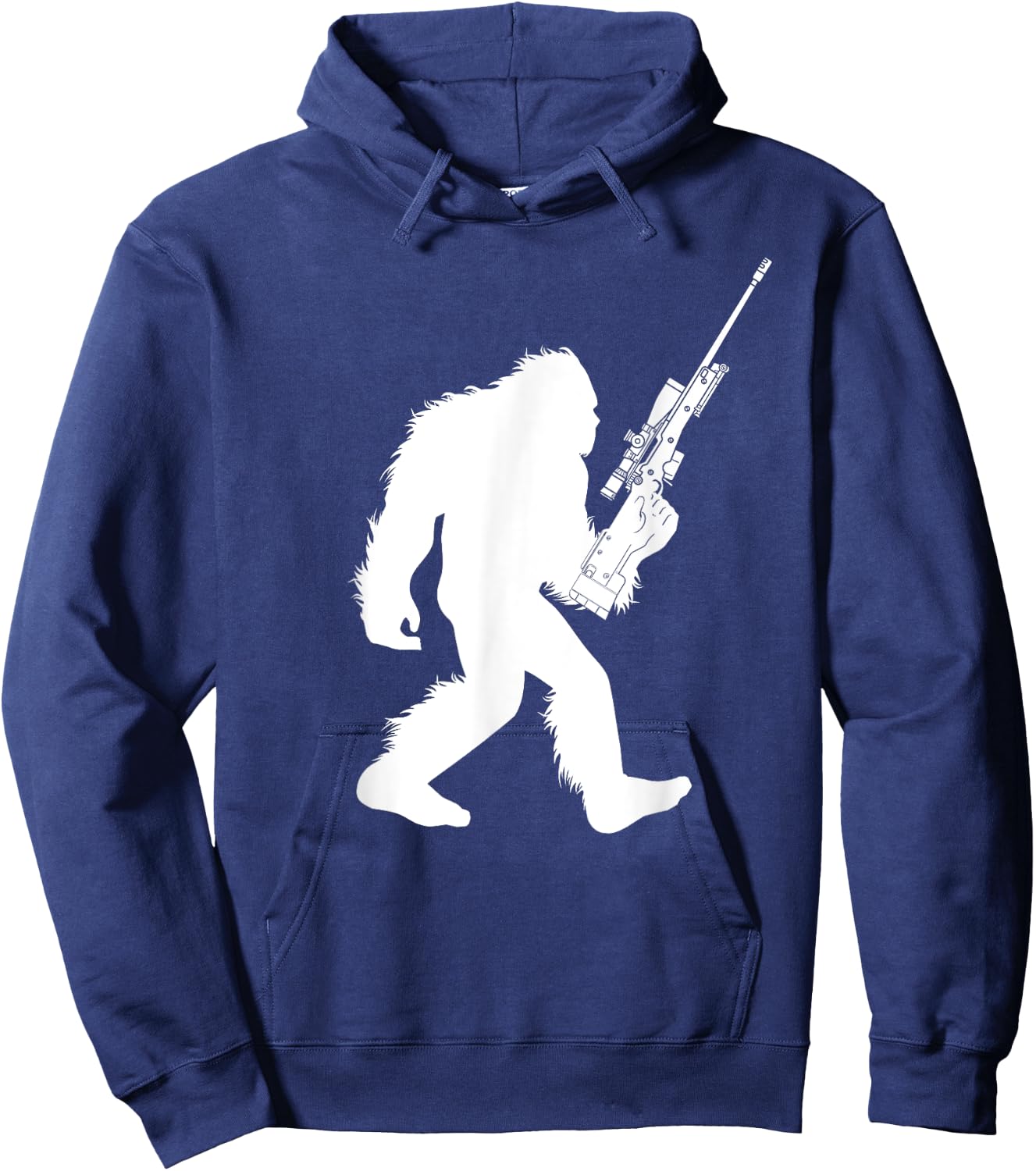 Bigfoot Sniper Rifle Cryptid Sasquatch Sniping Hoodie - Hoodie | Navy