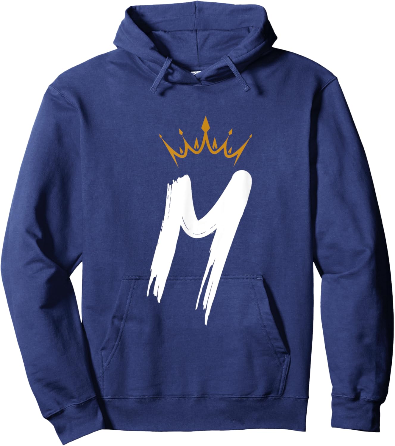 Queen King Letter M - Favorite Letter With Crown Alphabet Hoodie - Hoodie | Navy