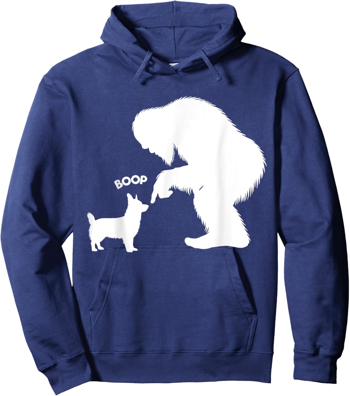 Funny Bigfoot Sasquatch Corgi Boop Hoodie - Hoodie | Navy
