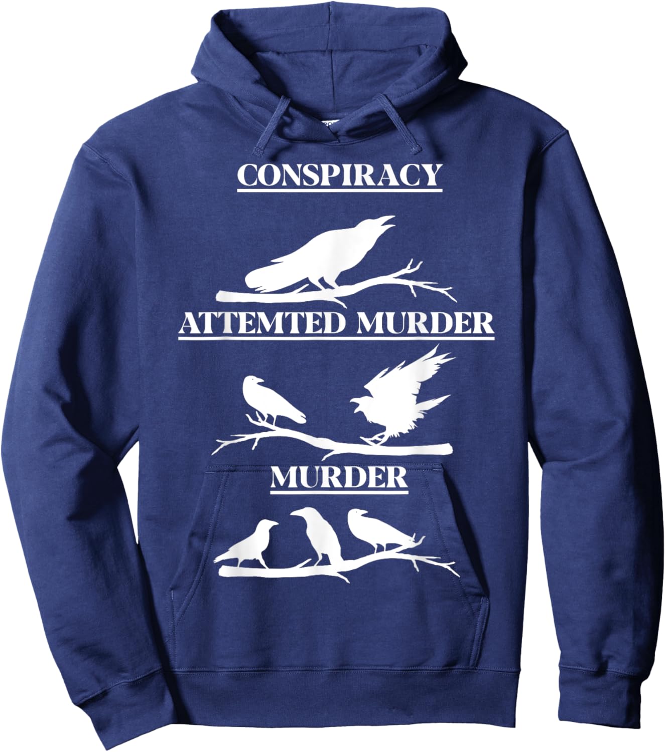 Crows Play on Words - Clever Murder Mystery - Conspiracy Hoodie - Hoodie | Navy