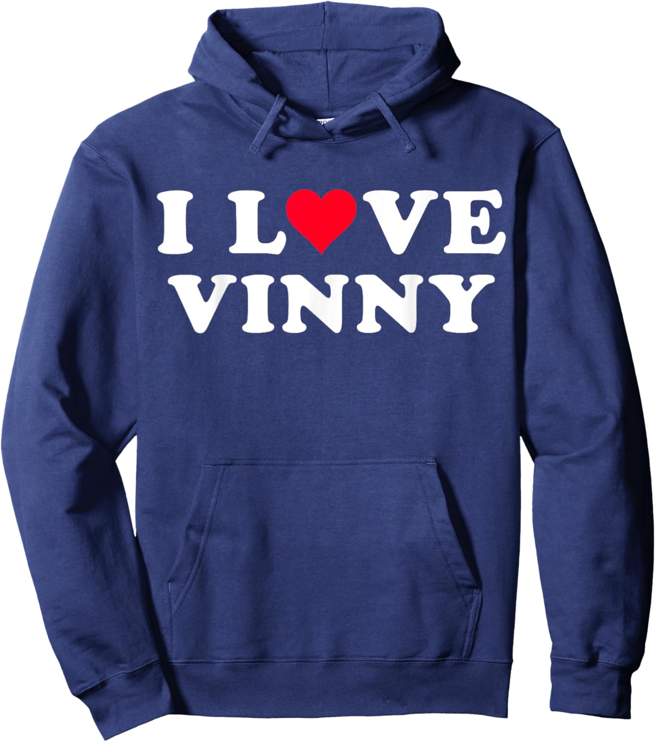 I Love Vinny Matching Girlfriend & Boyfriend Vinny Name Hoodie - Hoodie | Navy