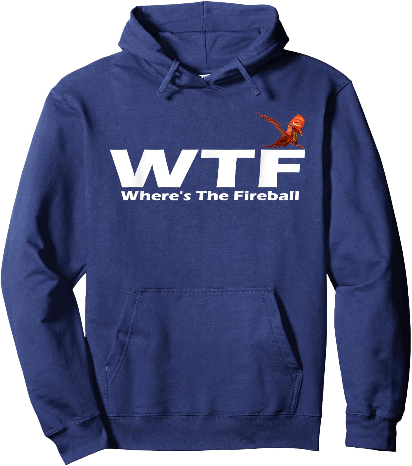 Where's The Fireball Black -Adults Classic Fit Short Sleeve Cotton Hoodie - Hoodie | Navy