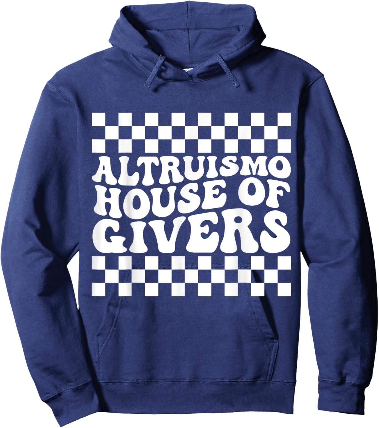 ALTRUISMO House Of Givers Black Retro Groovy Social ALTRUISM Hoodie - Hoodie | Navy