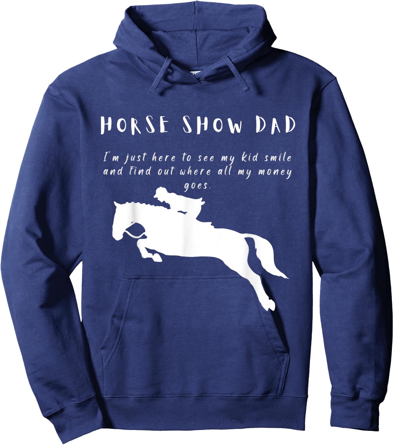 Funny Horse Show Dad English Hunter Jumper Horse Hoodie - Hoodie | Navy