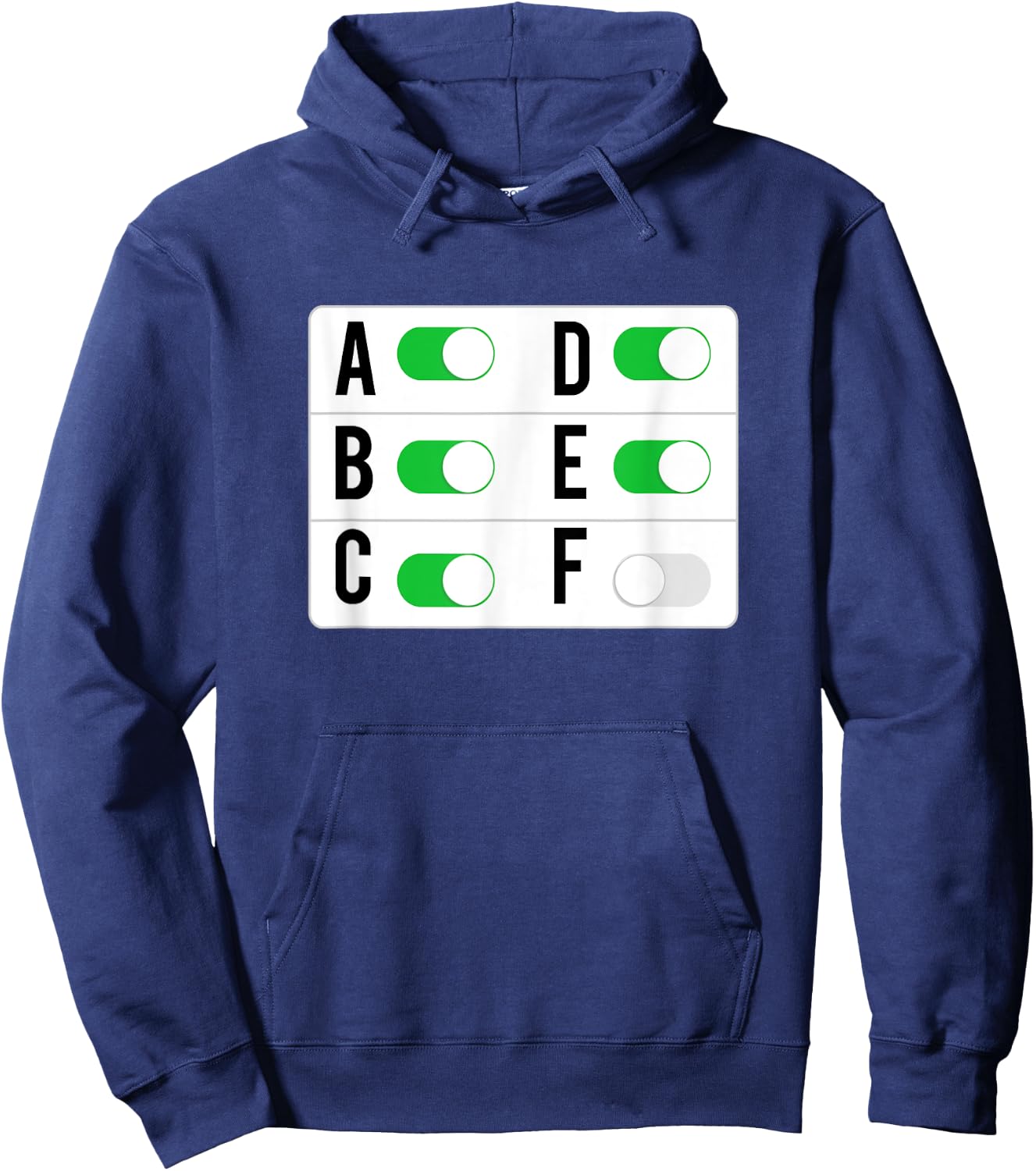 Fuck Off Button | Funny Offensive Sayings Graphic Hoodie - Hoodie | Navy