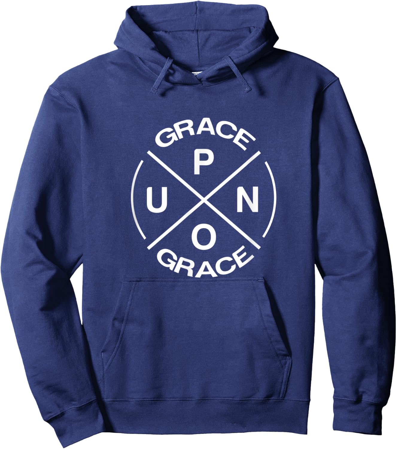 Grace Upon Grace Christian Religious Bible Verse Quote Hoodie - Hoodie | Navy