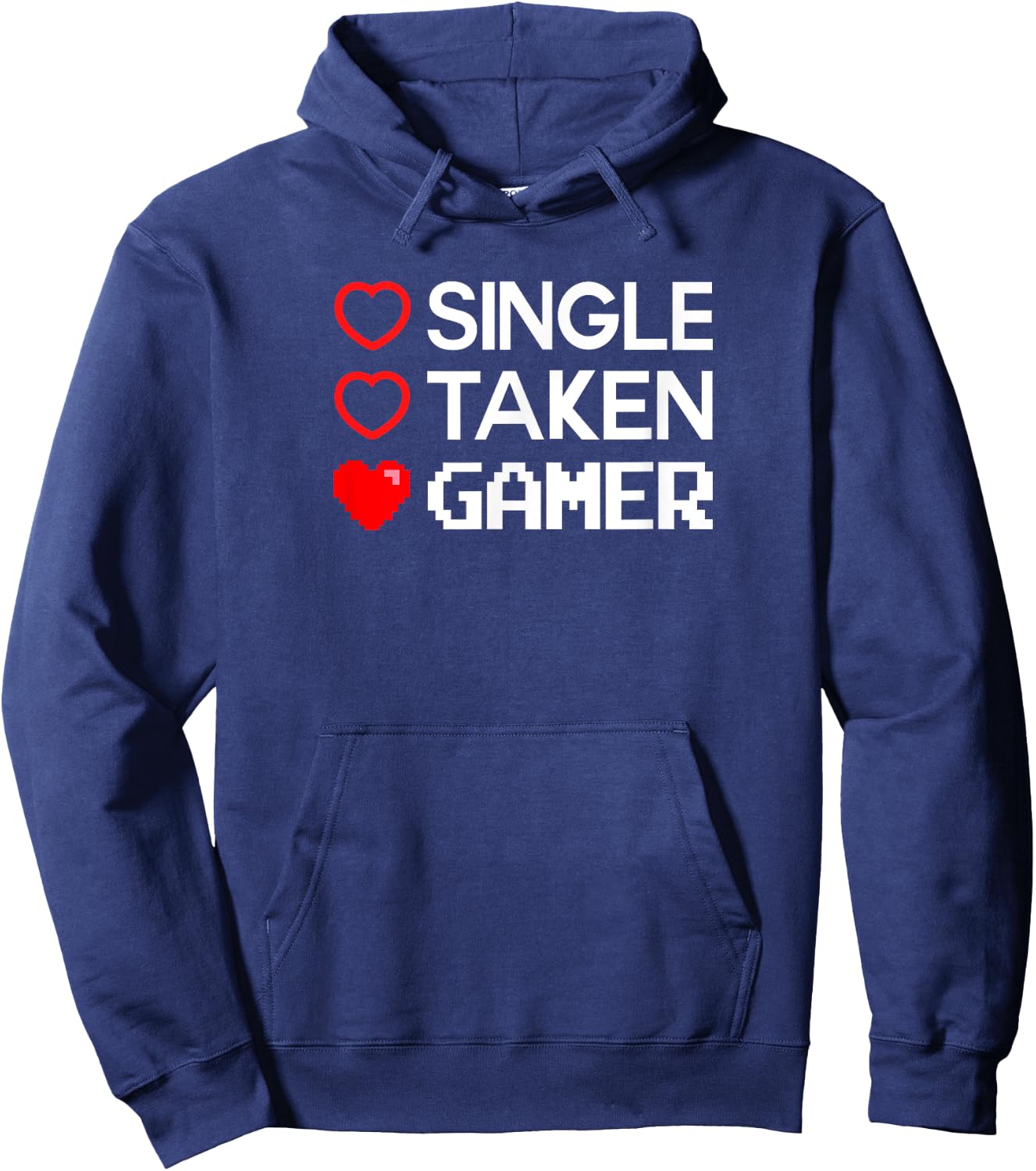 Single Taken Gamer T Shirt Valentines Day Gaming Heart Funny Hoodie - Hoodie | Navy