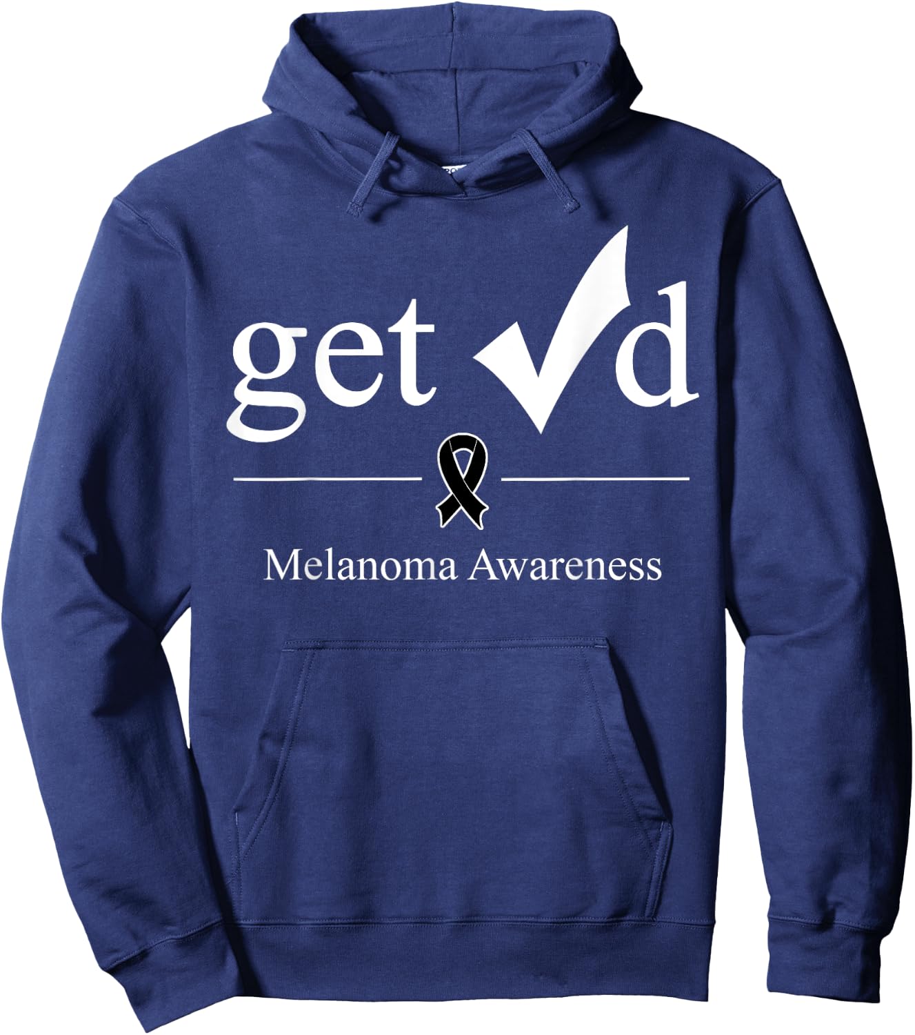 Melanoma Black Awareness Ribbon Get Checked Hoodie - Hoodie | Navy