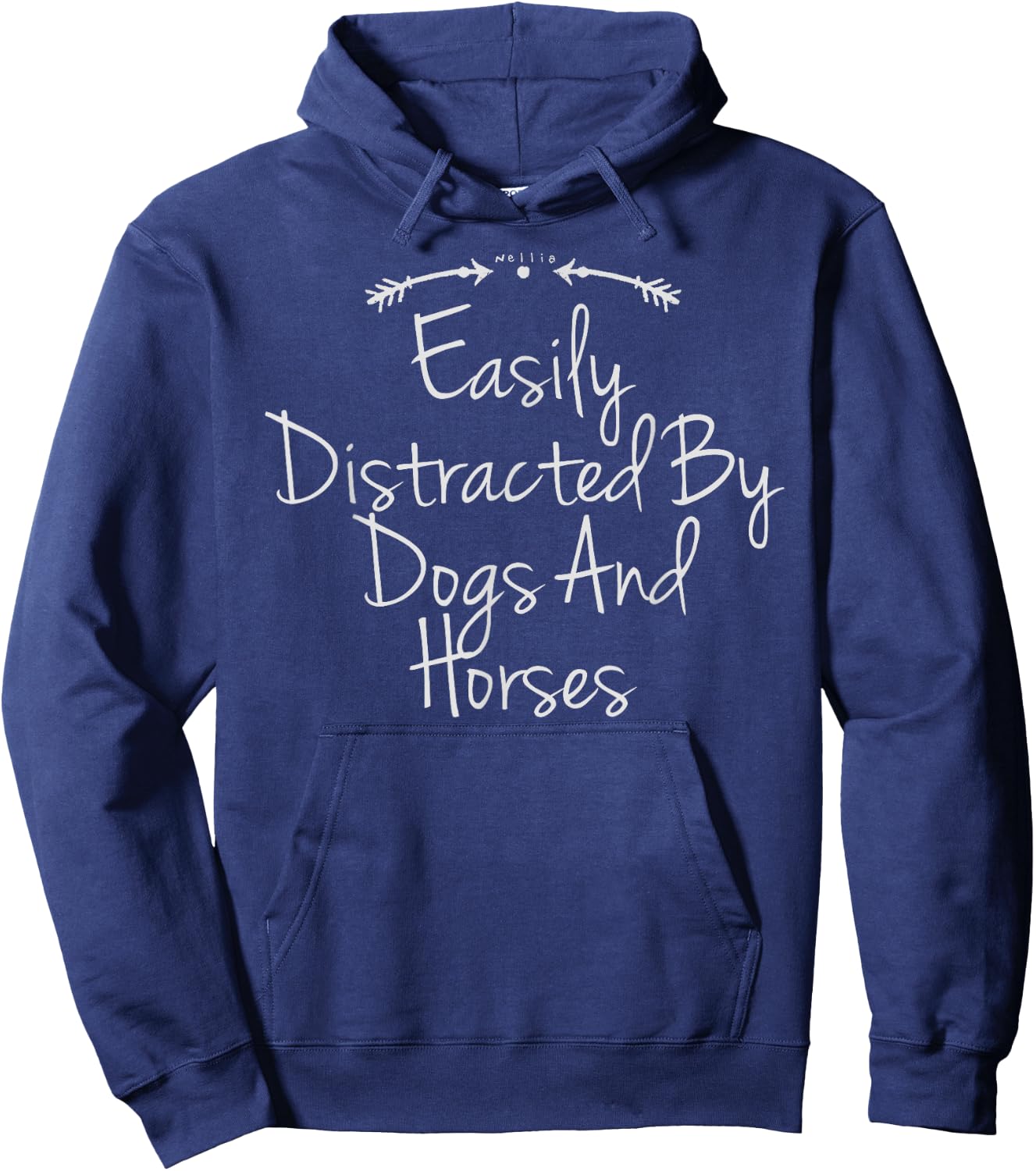 Easily Distracted By Dogs And Horses Shirt, Cute Horse Shirt Hoodie - Hoodie | Navy