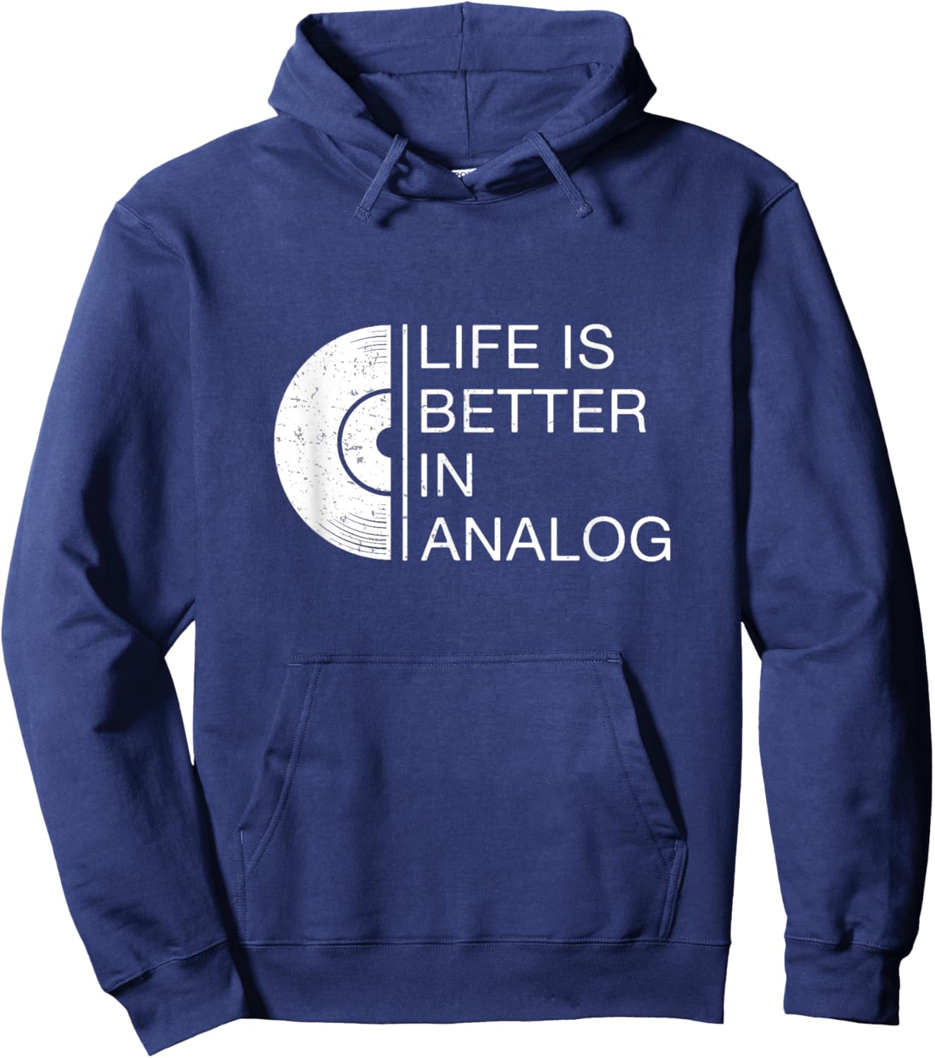 Life Is Better In Analog An Optical Disc Laserdisc Collector Hoodie - Hoodie | Navy