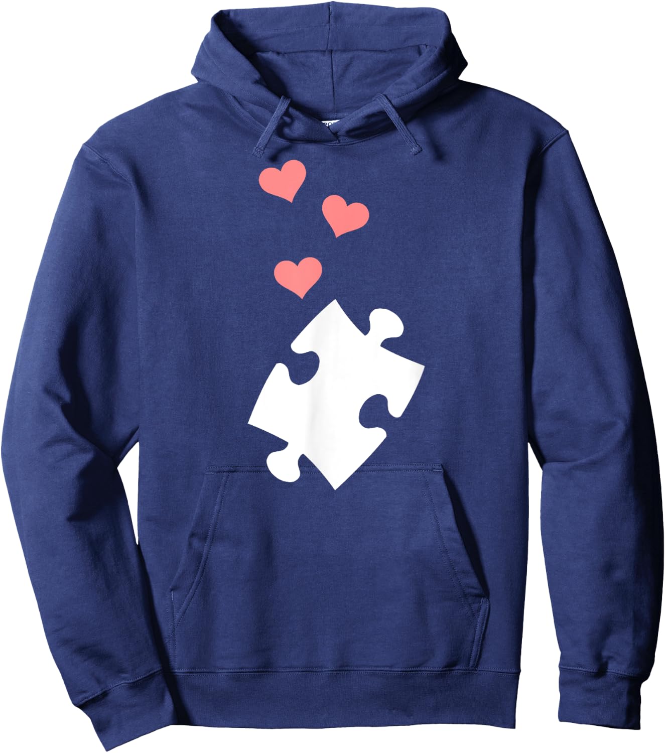 Jigsaw puzzle piece hearts Hoodie - Hoodie | Navy