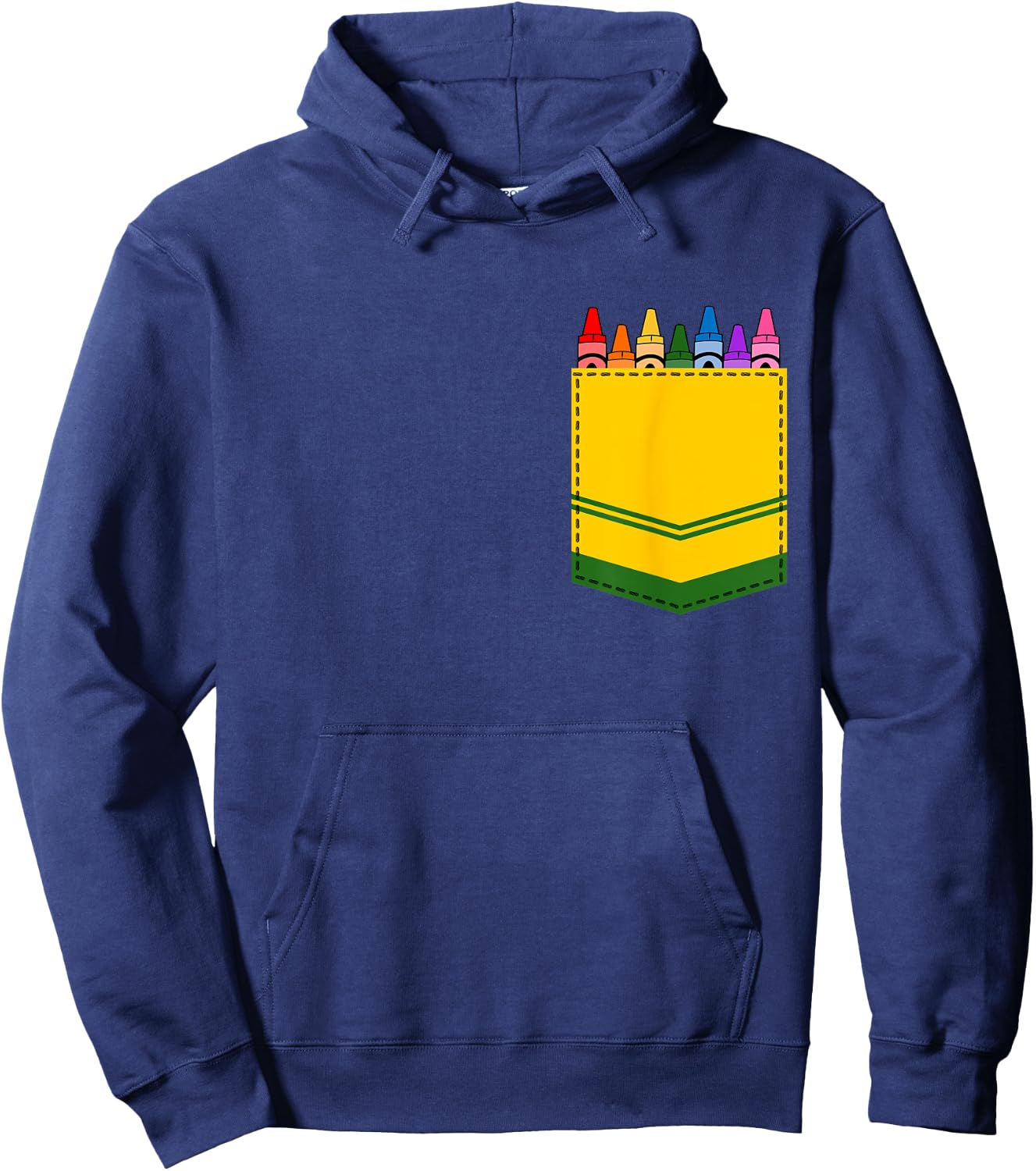 Crayon Box Pocket Teacher Gift Costume Men Women Kids Hoodie - Hoodie | Navy