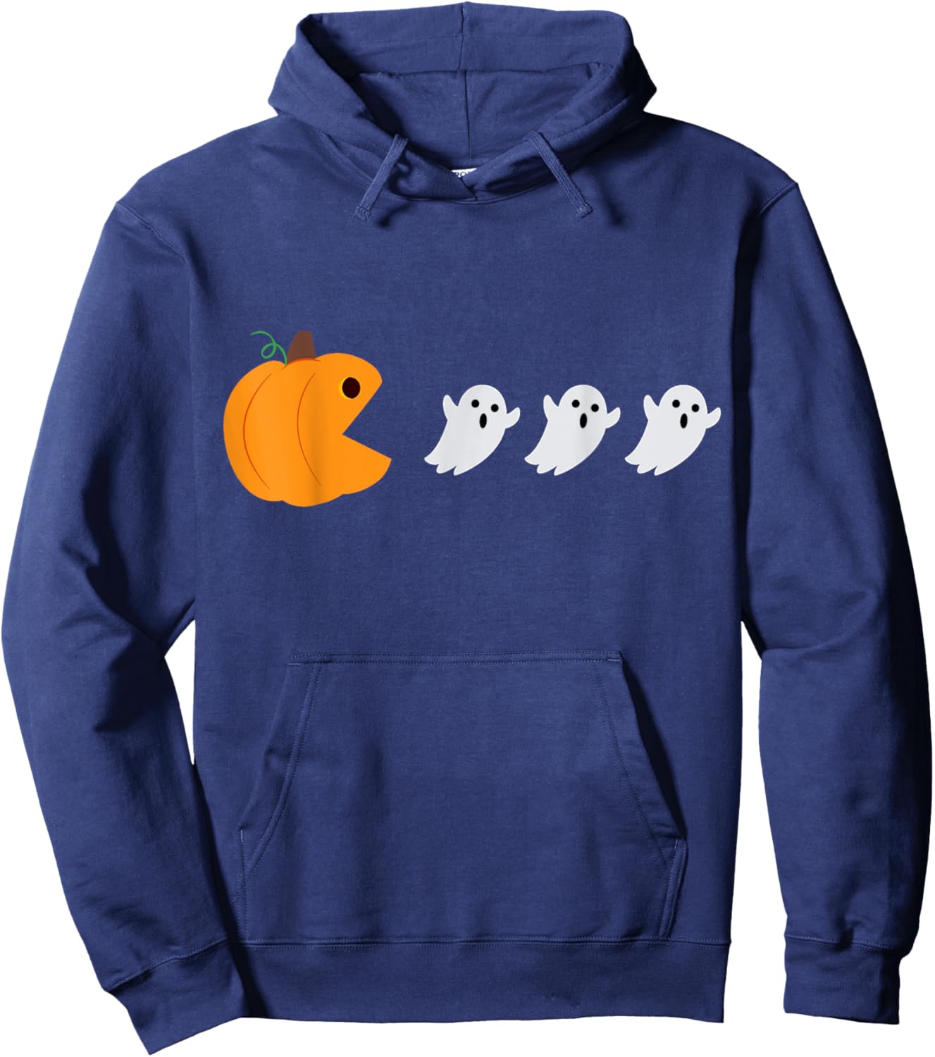 Pumpkin Ghost Retro Video Game Costume Funny Halloween Gifts Hoodie - Hoodie | Navy