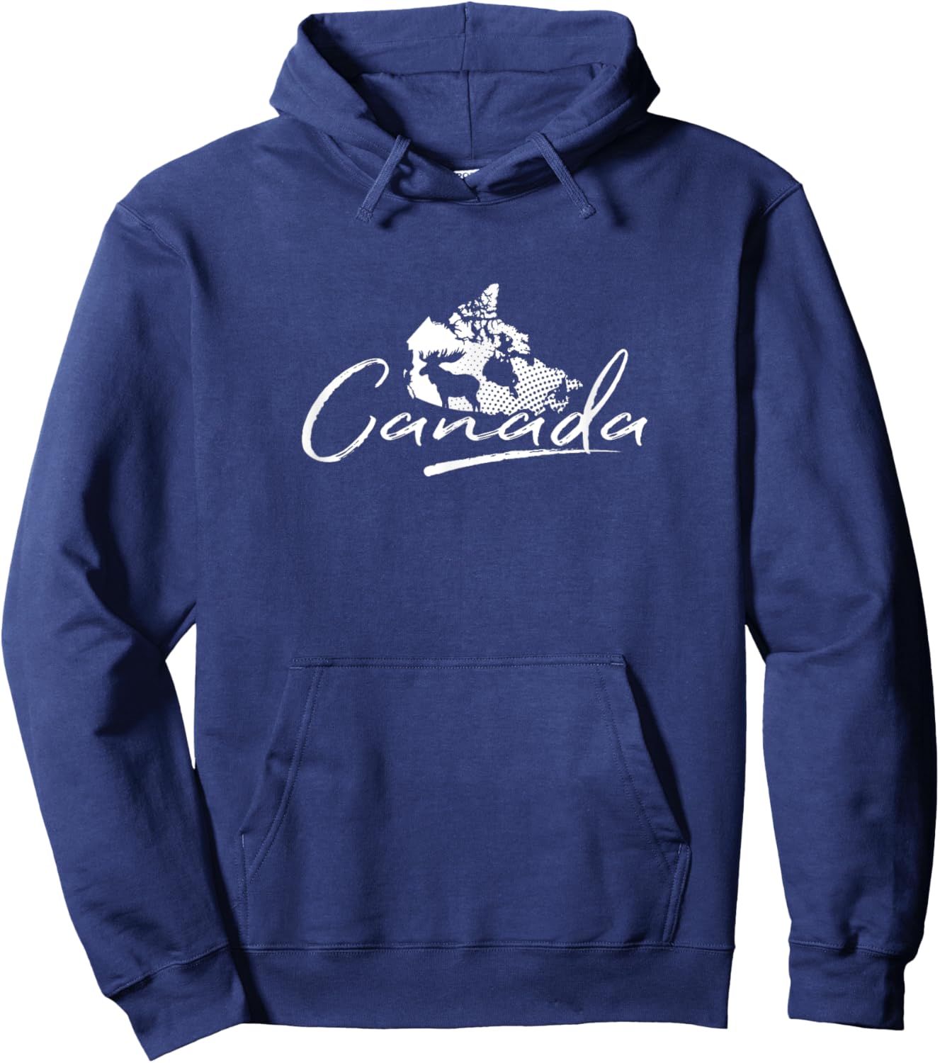 Canada Map and Moose - Canadian Souvenir Hoodie - Hoodie | Navy