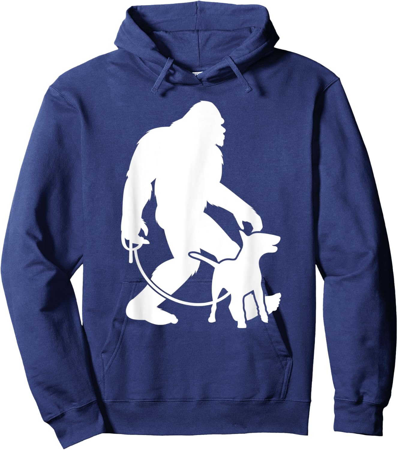 Bigfoot Walking Bull Terrier Dog Lover Sasquatch Dog Walker Women Kids Hoodie - Hoodie | Navy