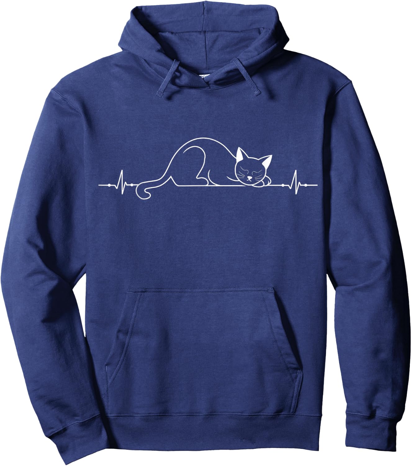 Cat Heartbeat Love Cats Women's Girls Cat Lover Hoodie - Hoodie | Navy