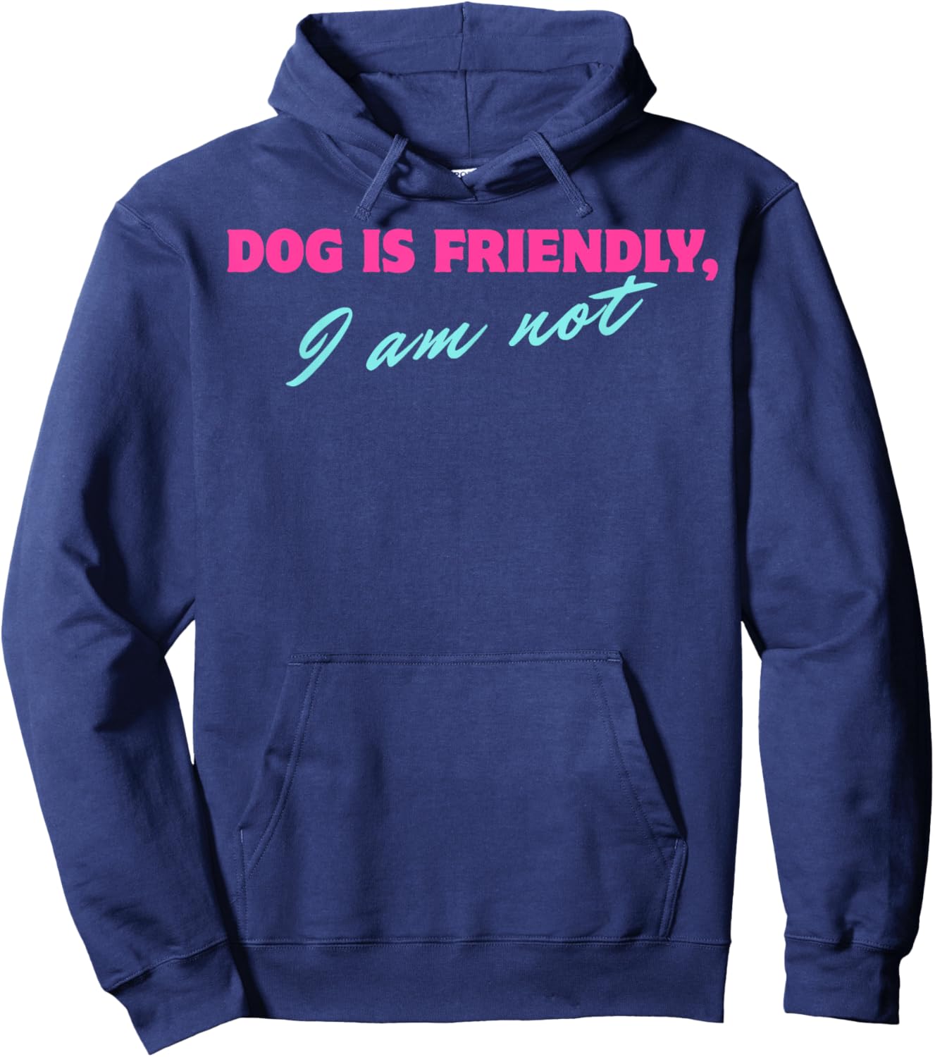 Dog Is Friendly I Am Not Hoodie - Hoodie | Navy