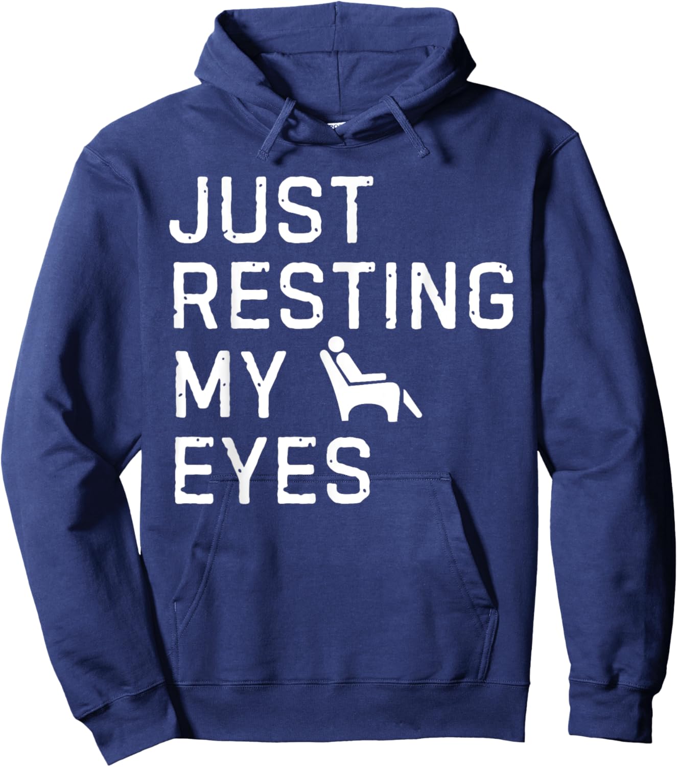 Vintage Just Resting My Eyes Man Reclining in Recliner Dad Hoodie - Hoodie | Navy