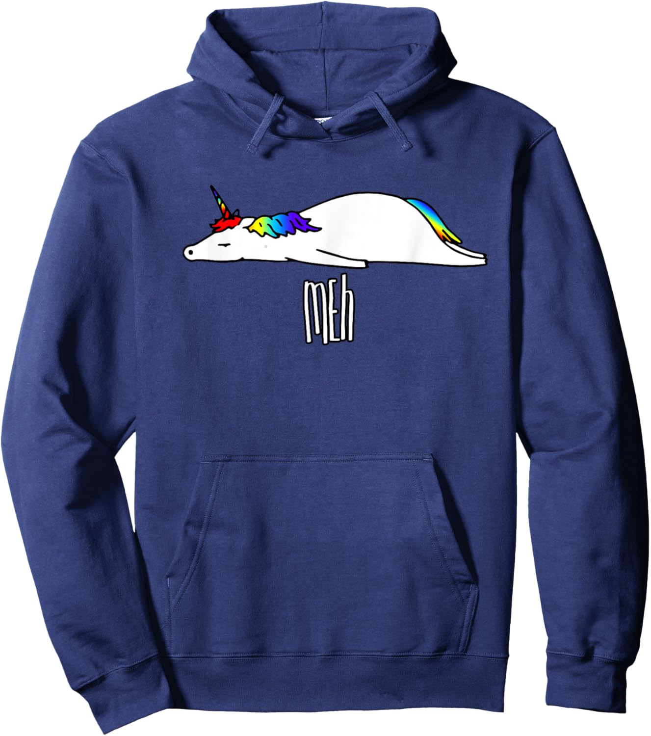 Funny unicorn meh design Hoodie - Hoodie | Navy