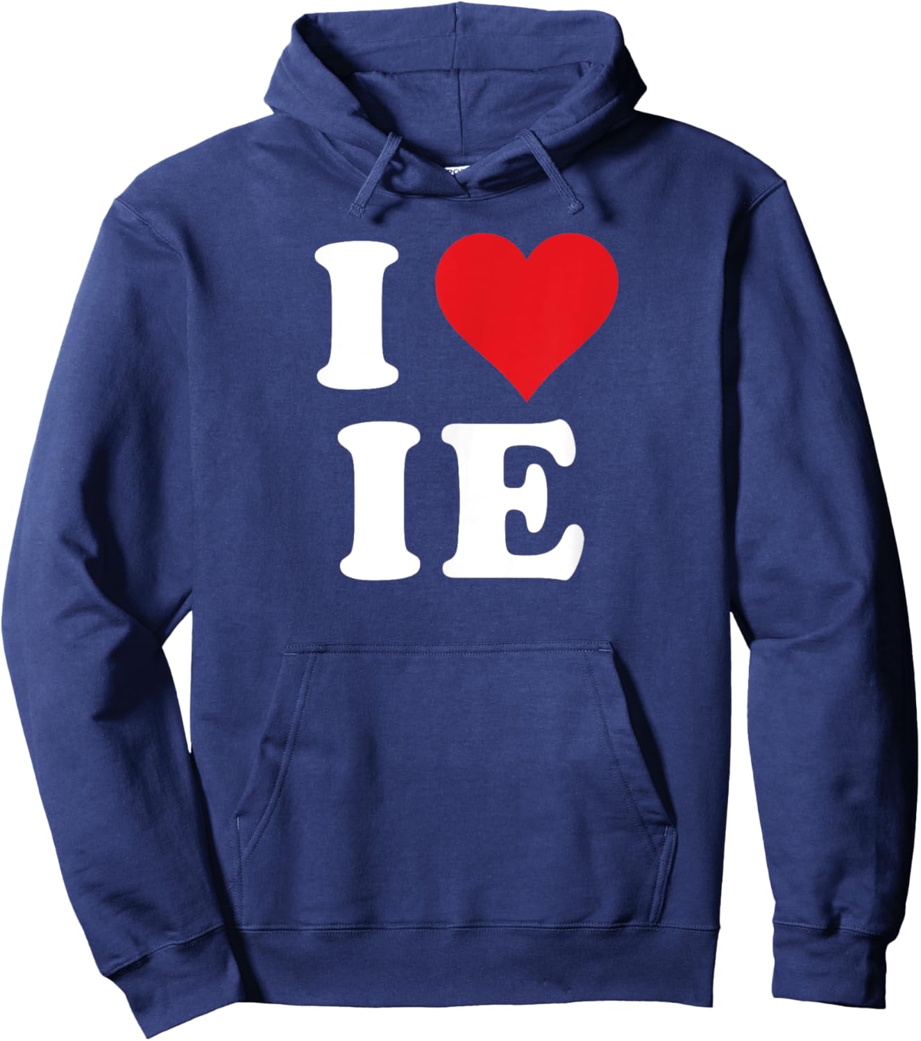 I Love IE Initials I Heart I.E. First Last Name I E Hoodie - Hoodie | Navy