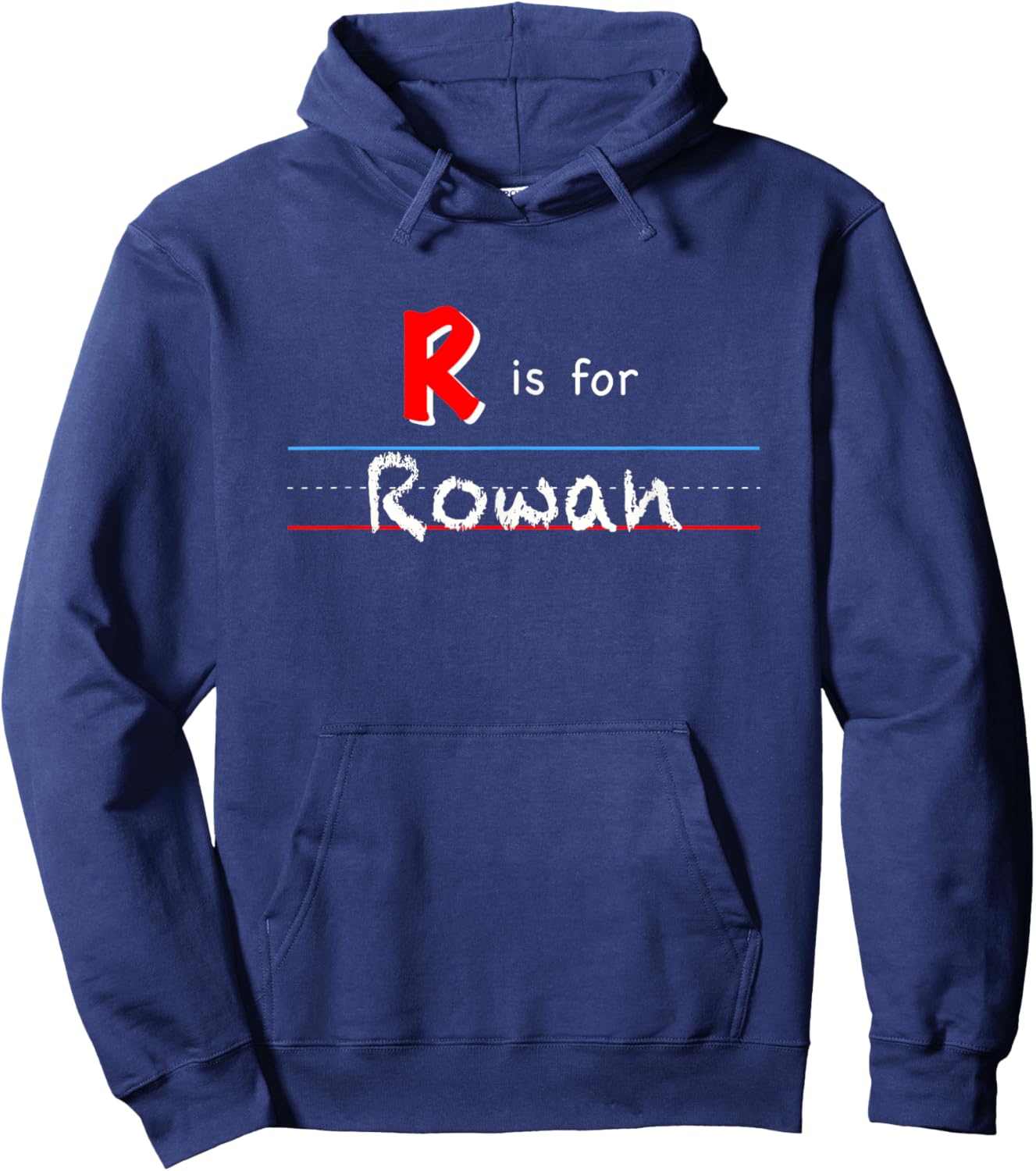 R Is For Rowan, boys custom personalized name kids school Hoodie - Hoodie | Navy