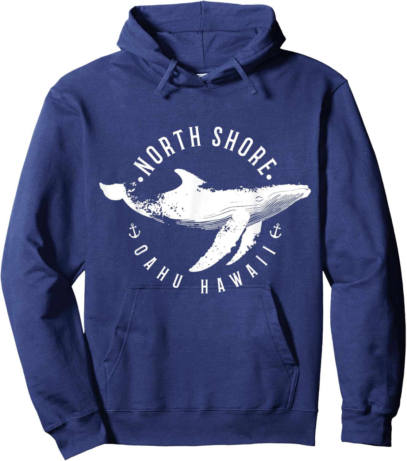 North Shore Uaho Hawaii Surfer Souvenir Whale Ocean Nautical Hoodie - Hoodie | Navy