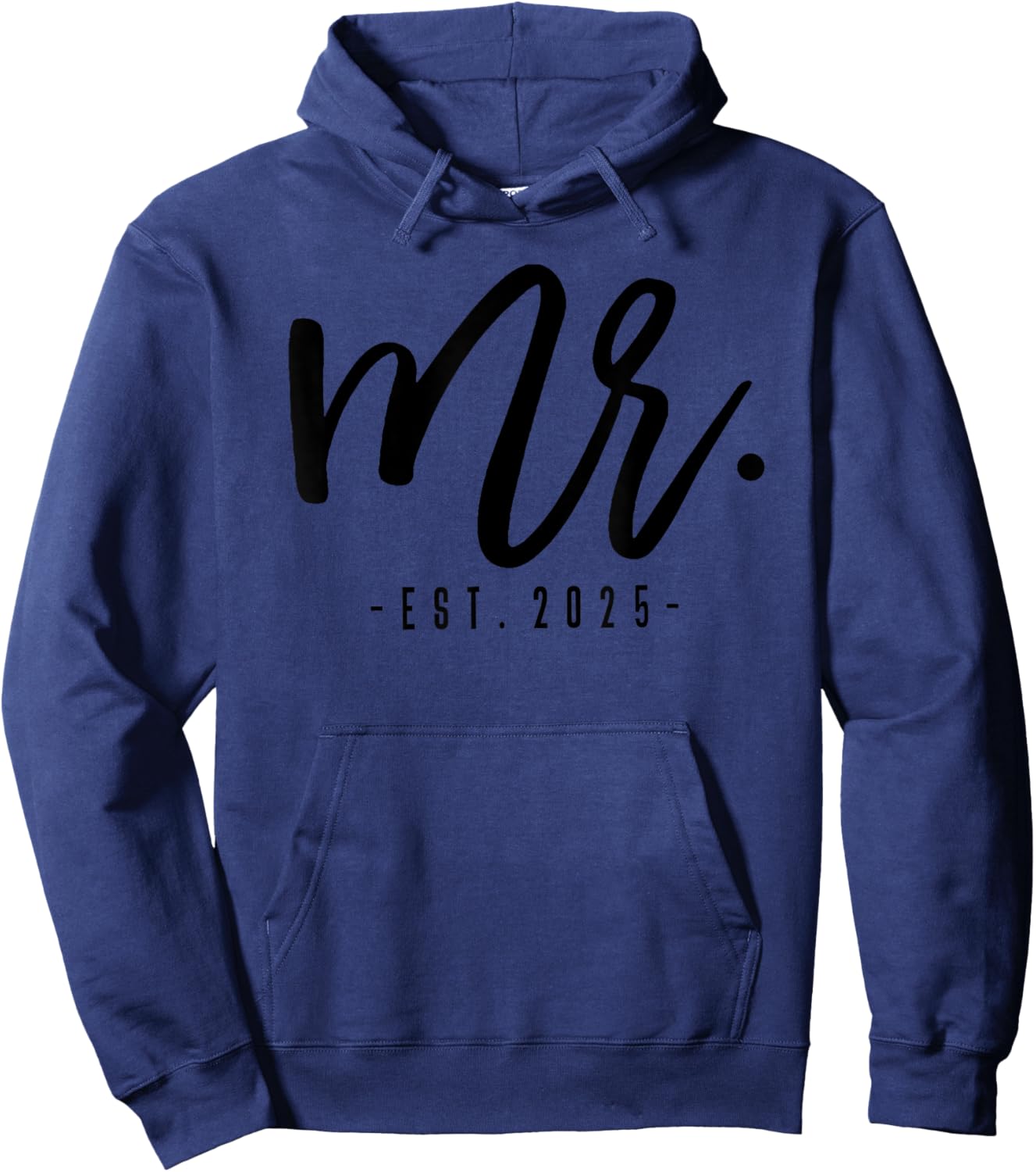 Engagement Party Husband & Wife Matching Couple Mr & Mrs Est. 2025 Just Married Wedding Hoodie - Hoodie | Navy