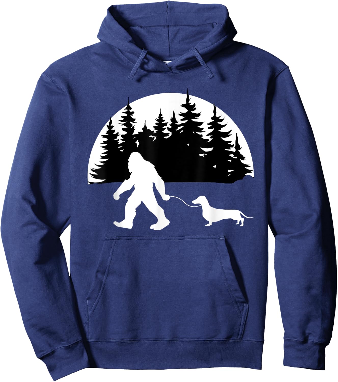 Funny Sasquatch Costume Wiener Dog Bigfoot Walking Dachshund Men Women Kids Hoodie - Hoodie | Navy