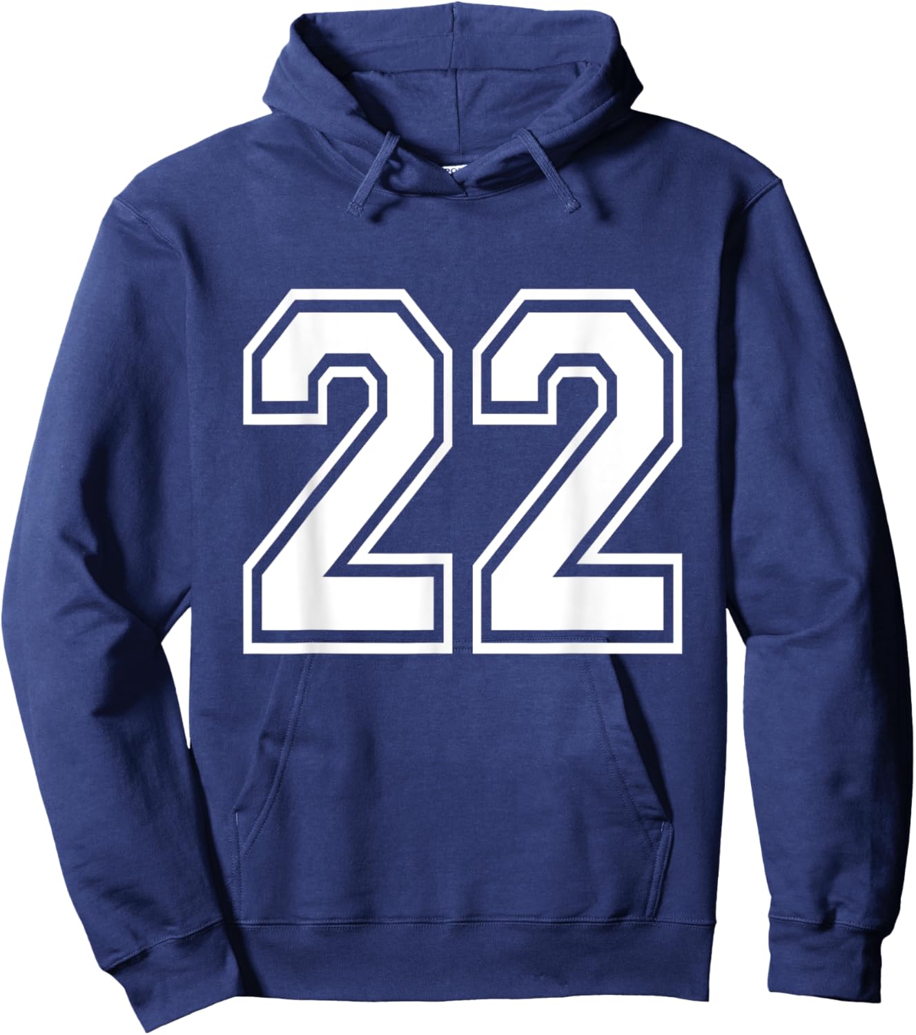 Number 22 Front + Back Varsity Sports Team 22nd Birthday Hoodie - Hoodie | Navy