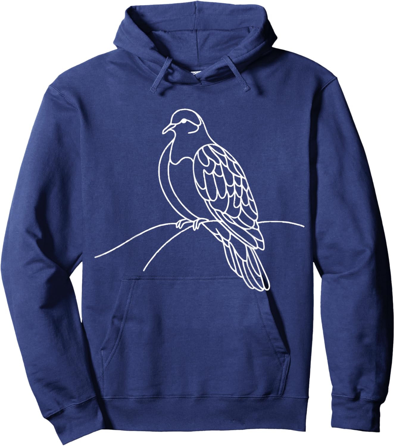Line Art Bird & Ornithologist Inca Dove Hoodie - Hoodie | Navy