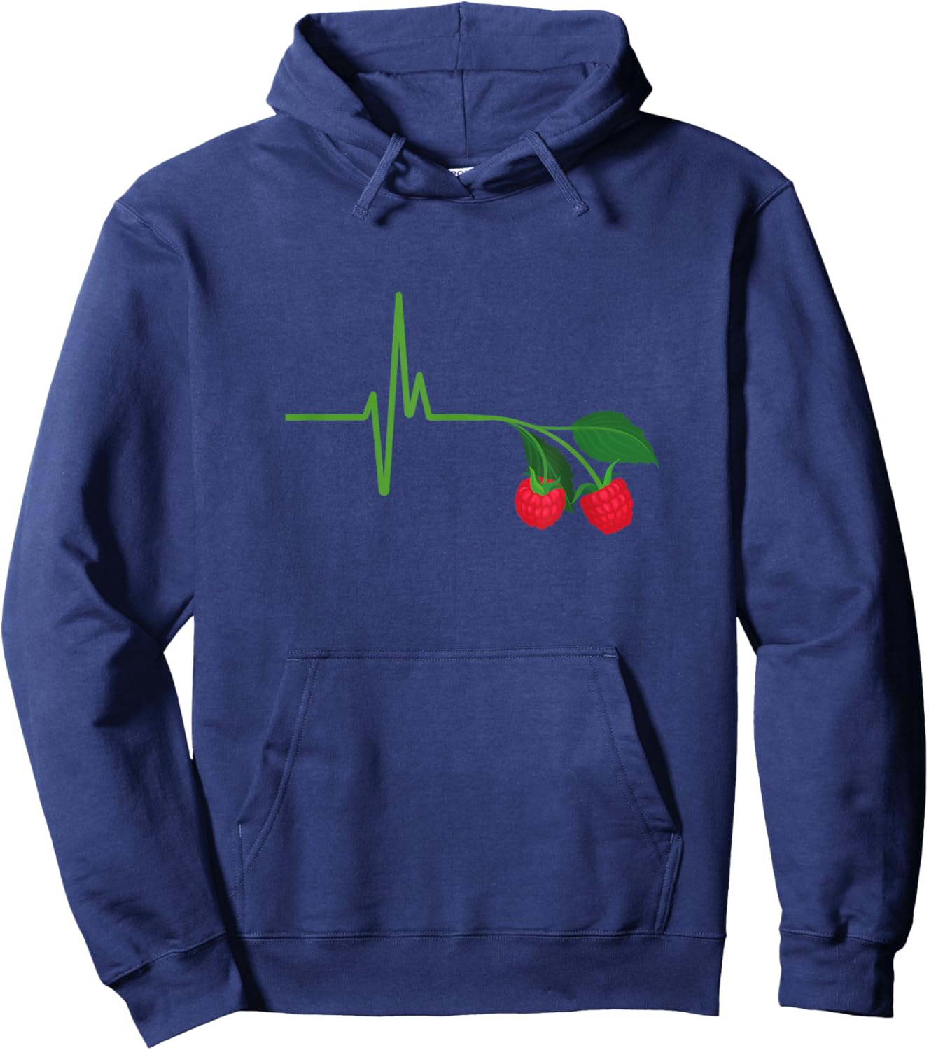 Himbeerliebhaber EKG Himbeere Herzschlag lustige Himbeere Hoodie - Hoodie | Navy