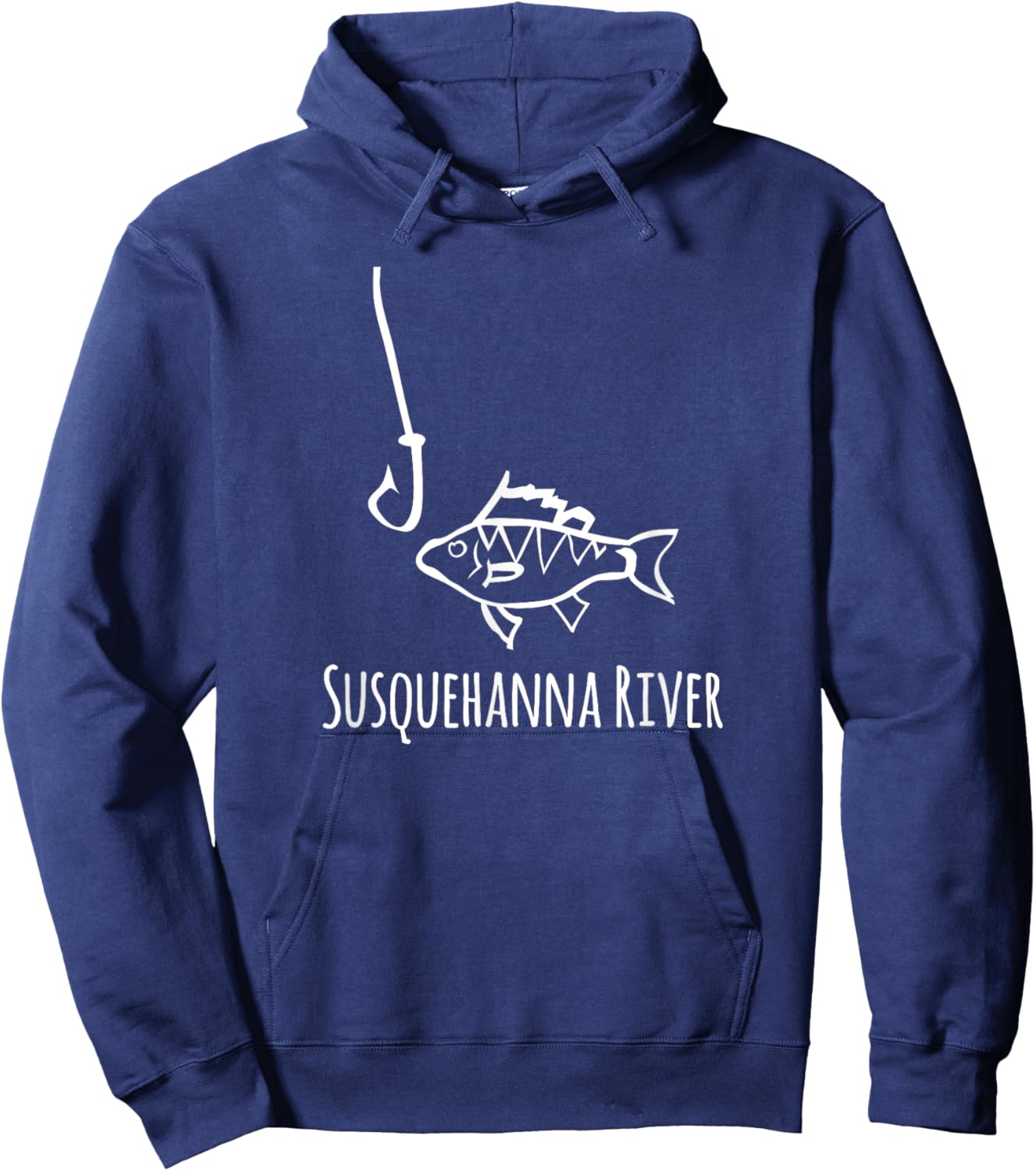Susquehanna River Pennsylvania Best Fish Fishing Hook Funny Hoodie - Hoodie | Navy