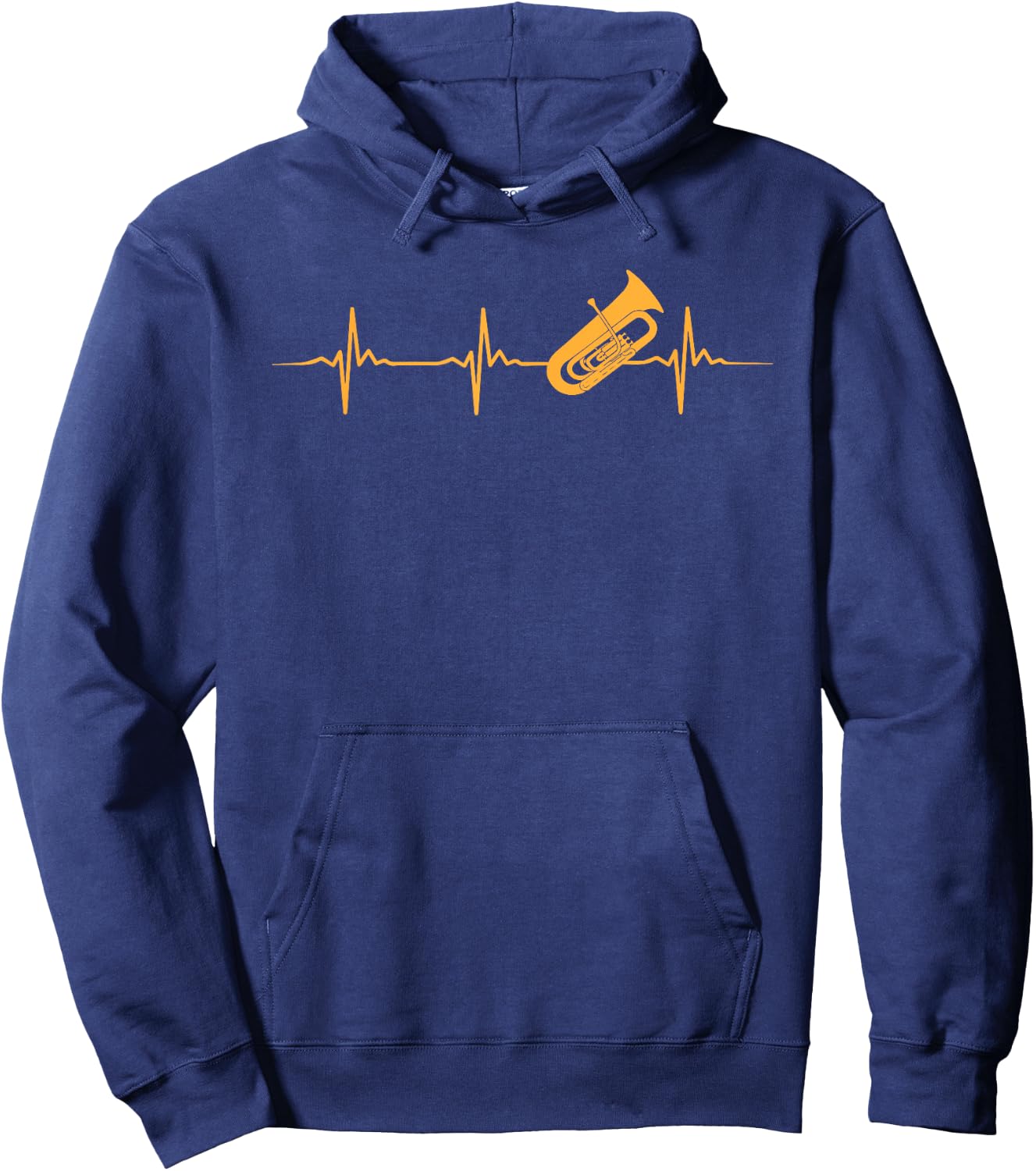 Musician Designs Music Gift Ideas Great Tuba Heartbeat Gift Tuba Player ,Black,Small Hoodie - Hoodie | Navy