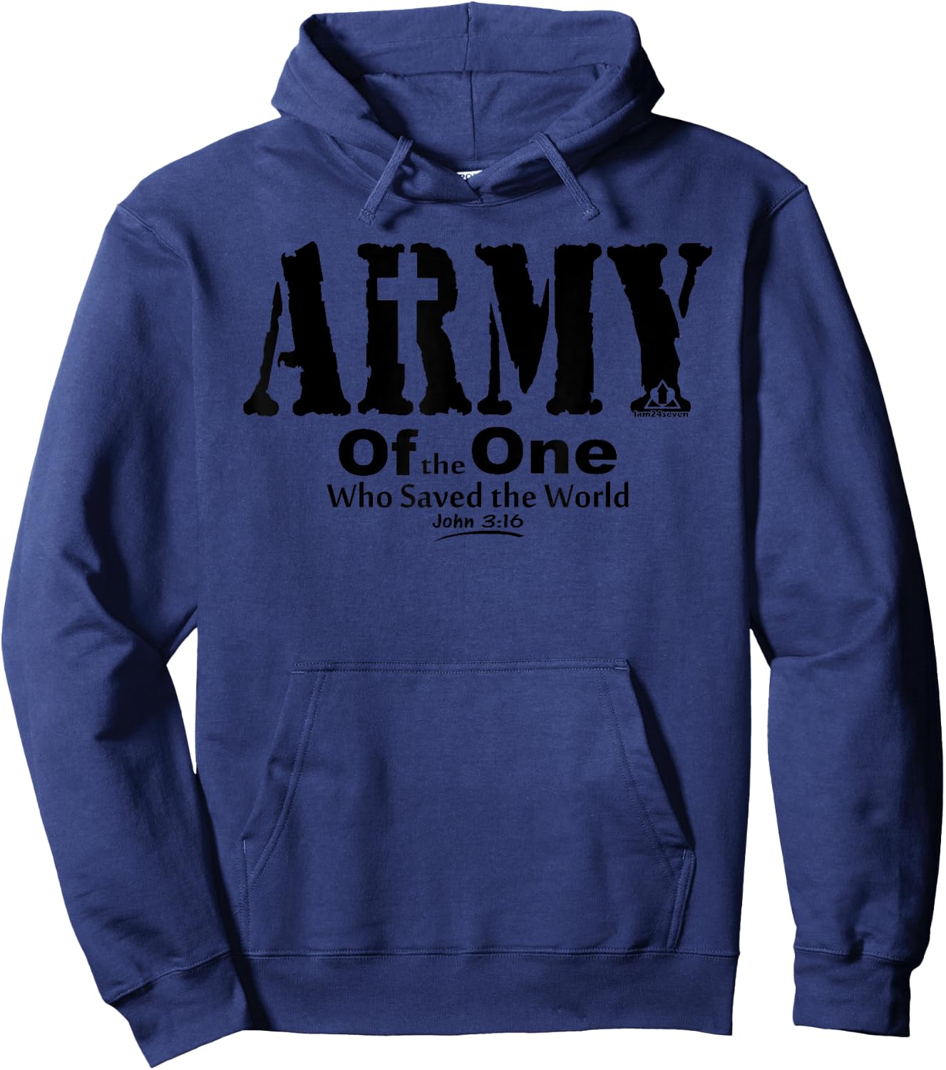 ARMY OF THE ONE Christian Bible Inspired Patriotic Design Hoodie - Hoodie | Navy