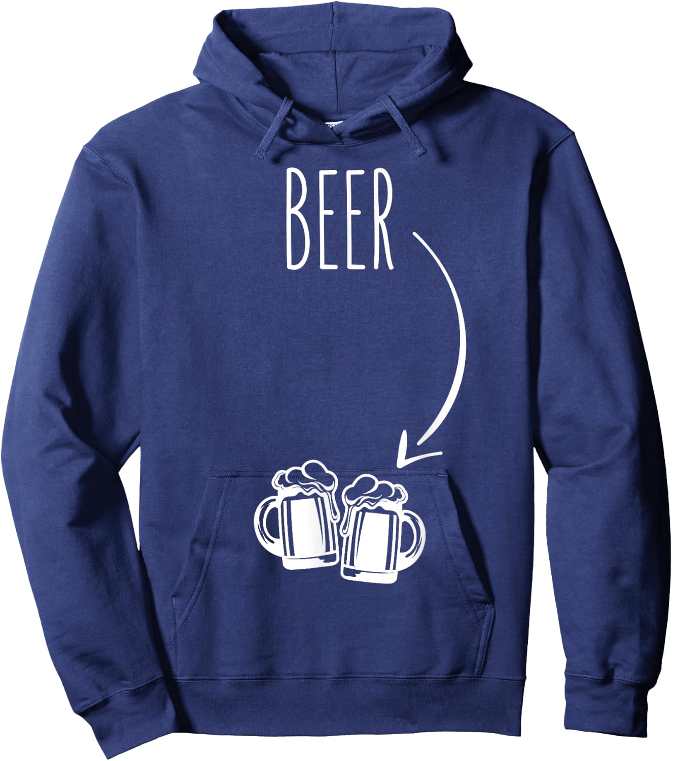Just Beer in my Belly - Expecting Dad Pregnancy Announcement Hoodie - Hoodie | Navy