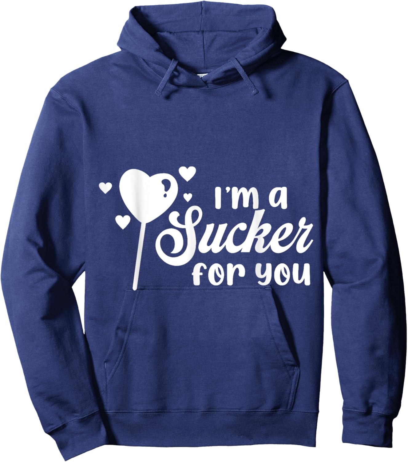 Vintage Candy Heart Love I'm a Sucker For You Valentines Day Hoodie - Hoodie | Navy