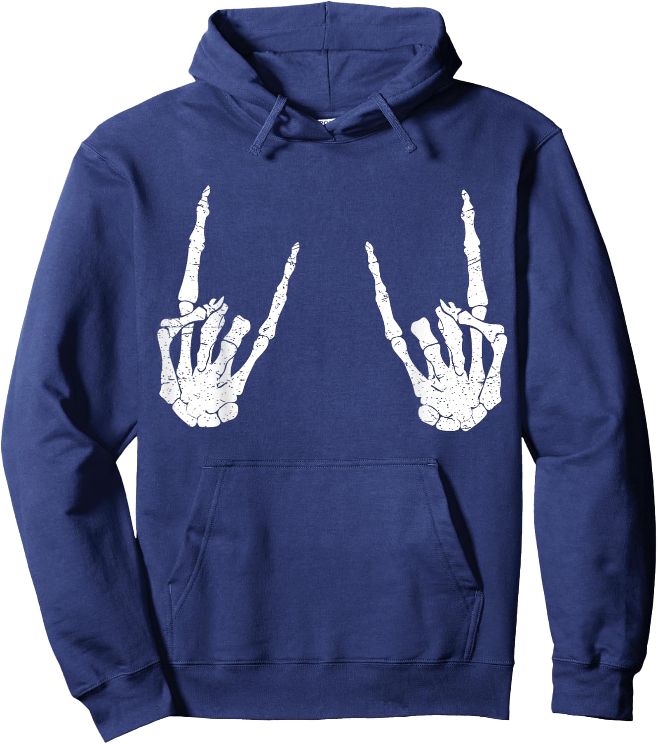 Trendy Halloween Skeleton Rocker Graphic Costume T Shirt Hoodie - Hoodie | Navy
