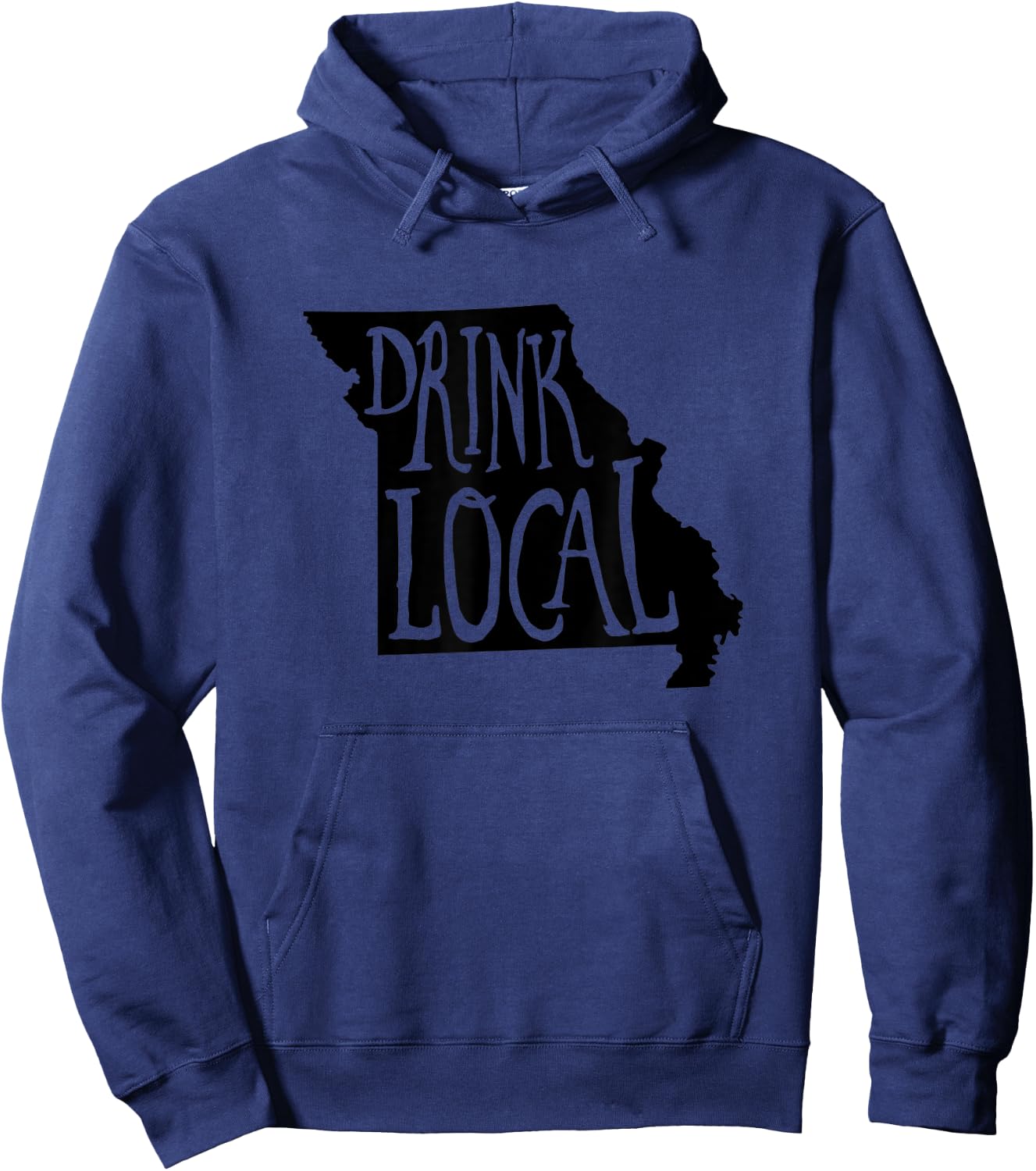 Drink Local Missouri State Outline Craft Beer Hoodie - Hoodie | Navy