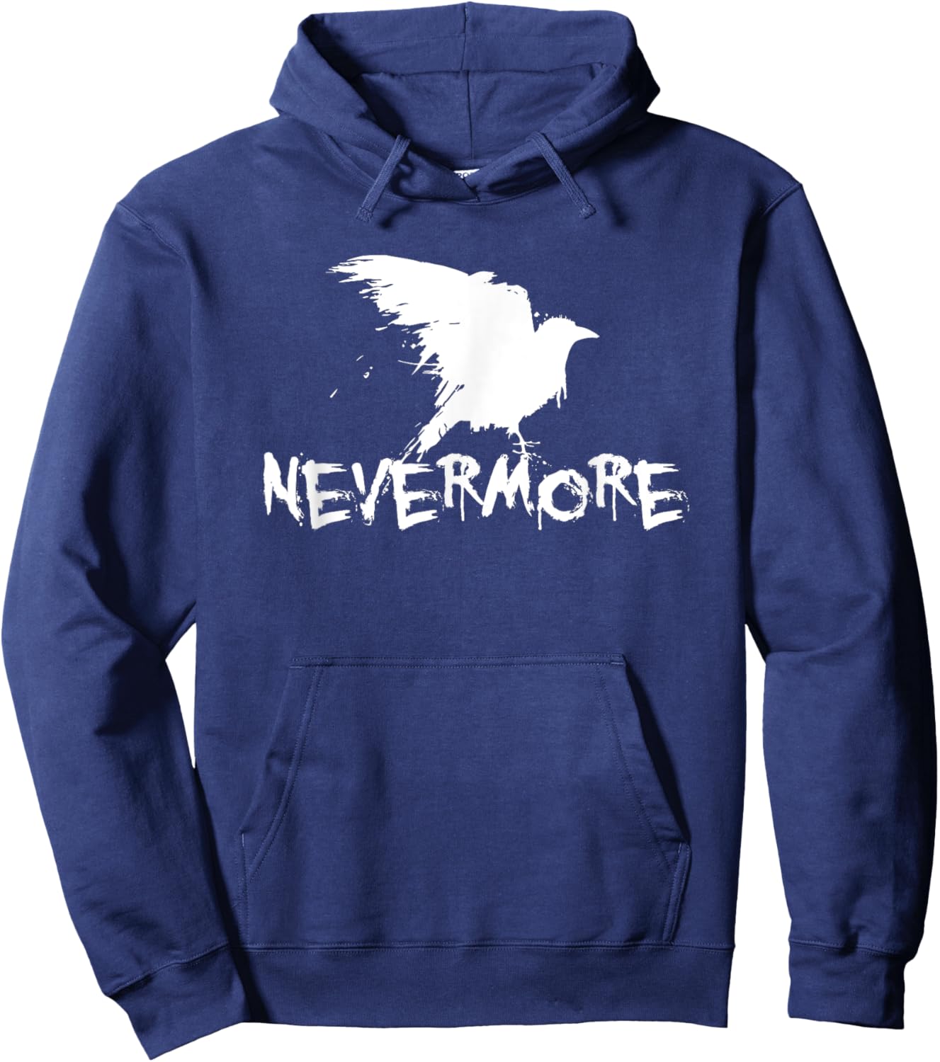 Quoth The Raven Nevermore by Edgar Allan Poe Gothic Crow Hoodie - Hoodie | Navy