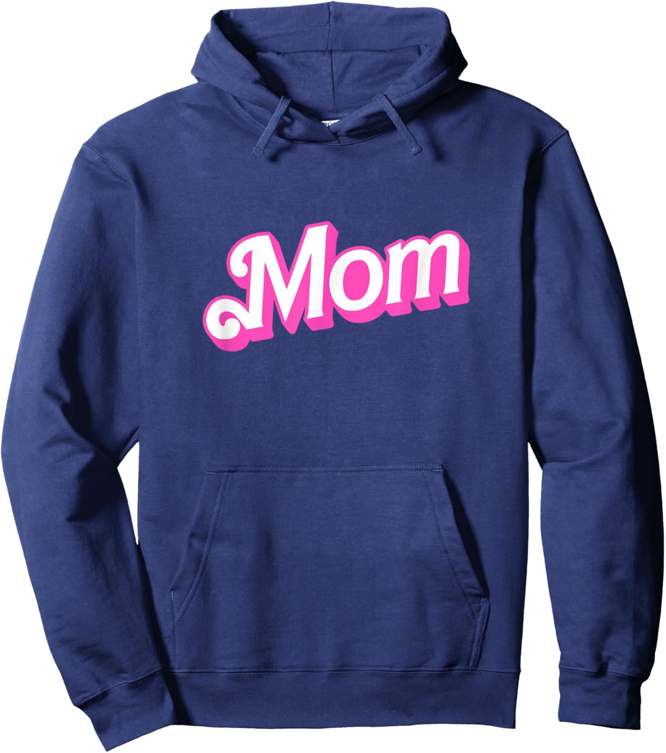 Mom Pink & White Overlapping Font Halloween Costume Hoodie - Hoodie | Navy