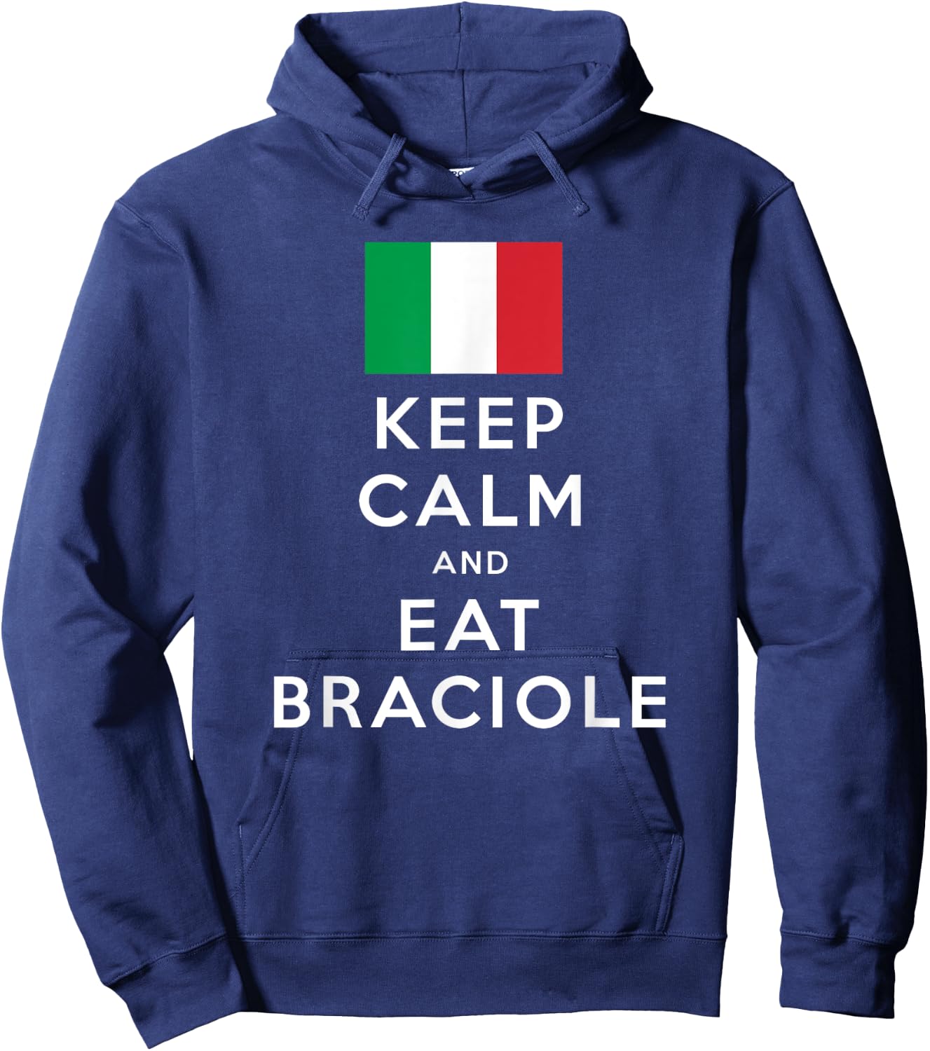 Keep Calm and Eat Braciole Funny Italian American Hoodie - Hoodie | Navy