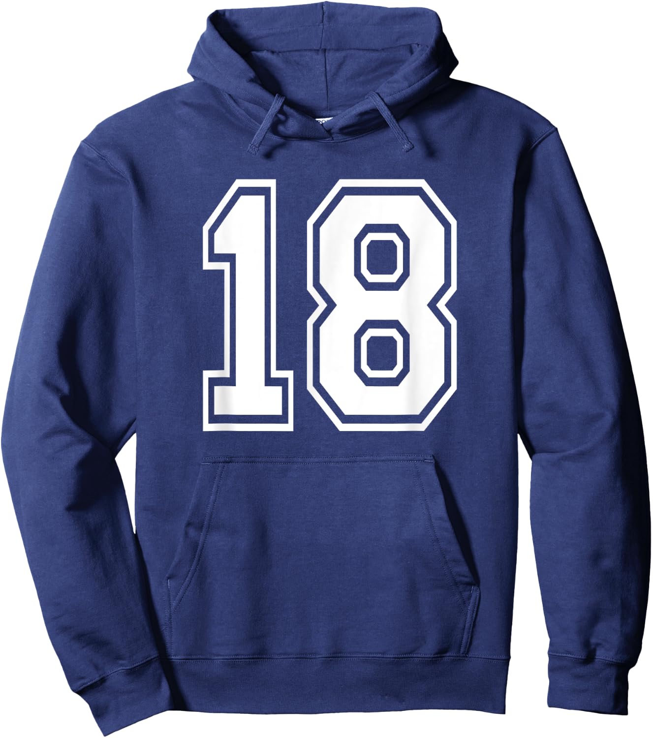 Number 18 Birthday Varsity Sports Team Jersey Hoodie - Hoodie | Navy