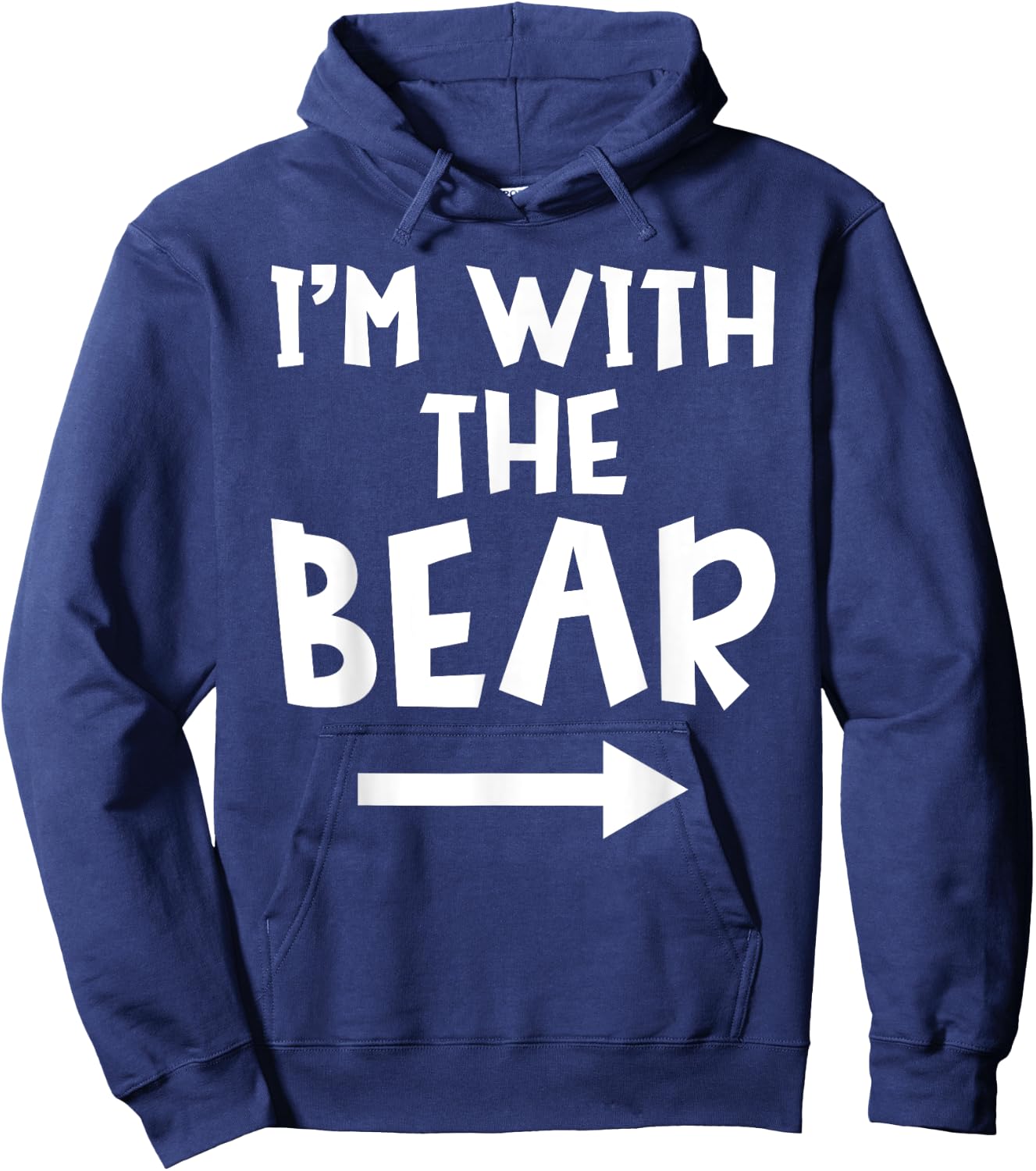 I'm With The Bear Funny Matching Couple Halloween Costume Hoodie - Hoodie | Navy