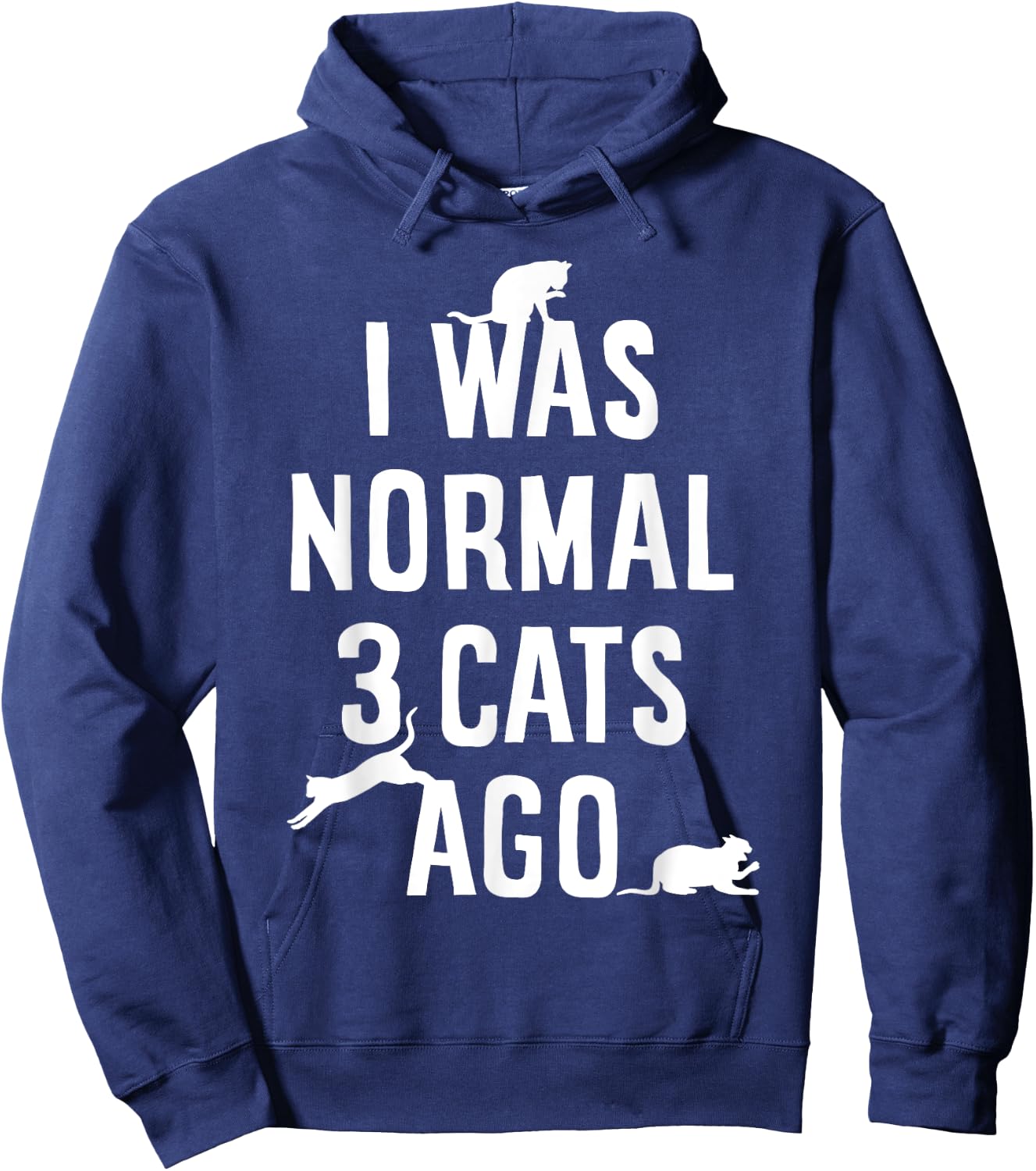 Cat Lover I Was Normal 3 Cats Ago Funny Cats Lovers Gifts Men Women Girls Kids Hoodie - Hoodie | Navy