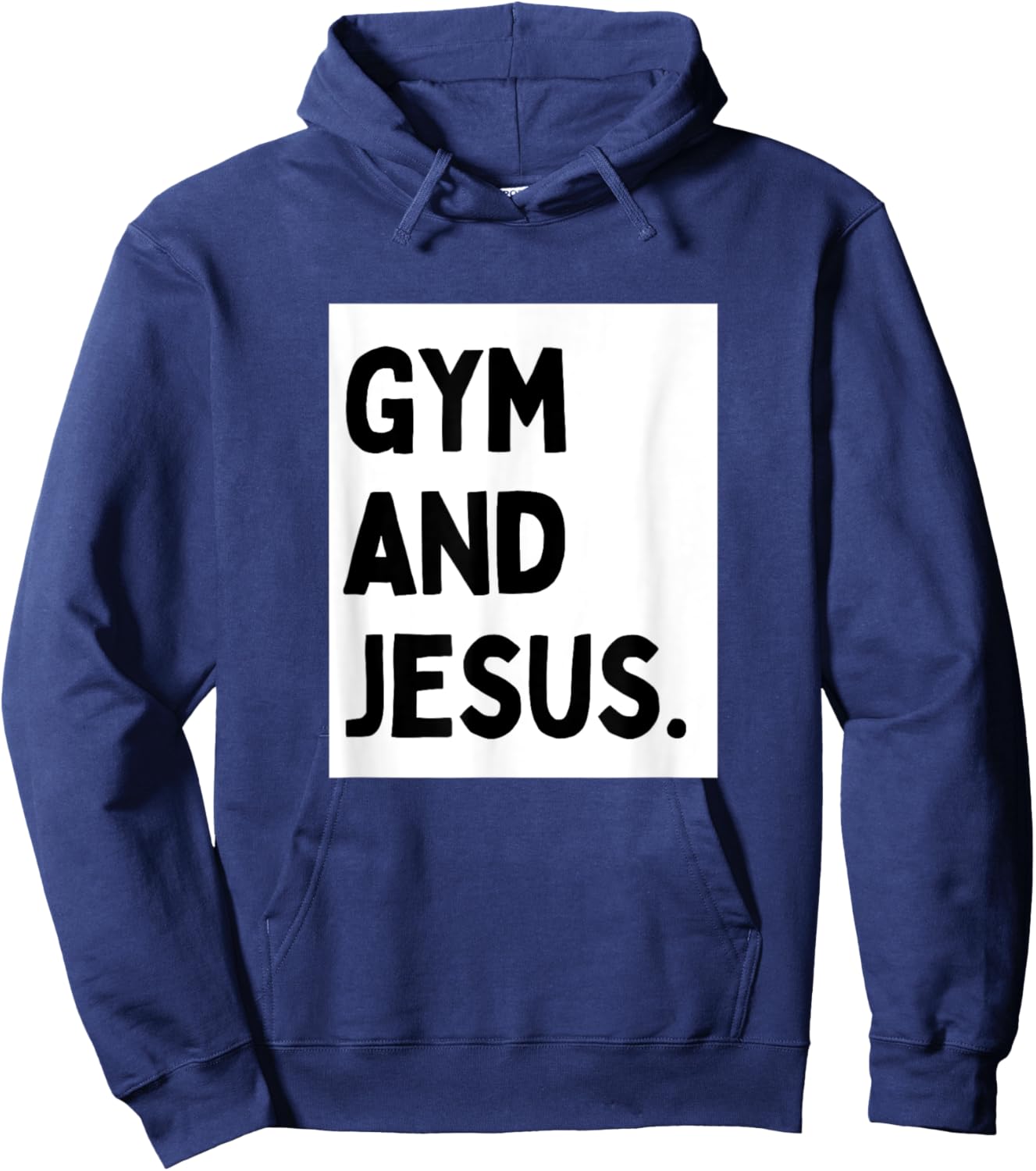 Gym And Jesus - Minimalist Christian Religious Jesus Hoodie - Hoodie | Navy