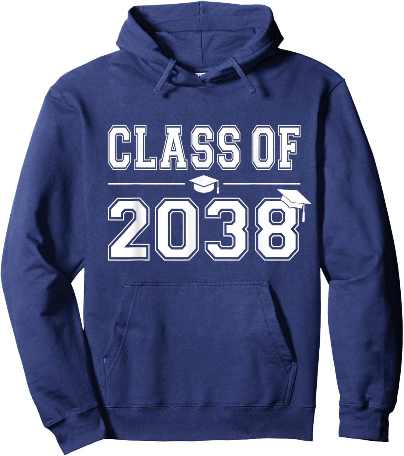 Class of 2038 Grow With Me First Day of School Graduation Hoodie - Hoodie | Navy