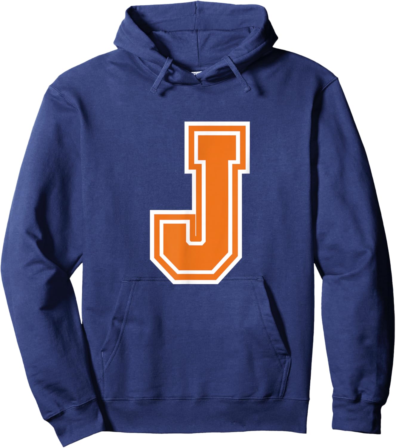 Letter J Monogram Initial Hoodie - Hoodie | Navy