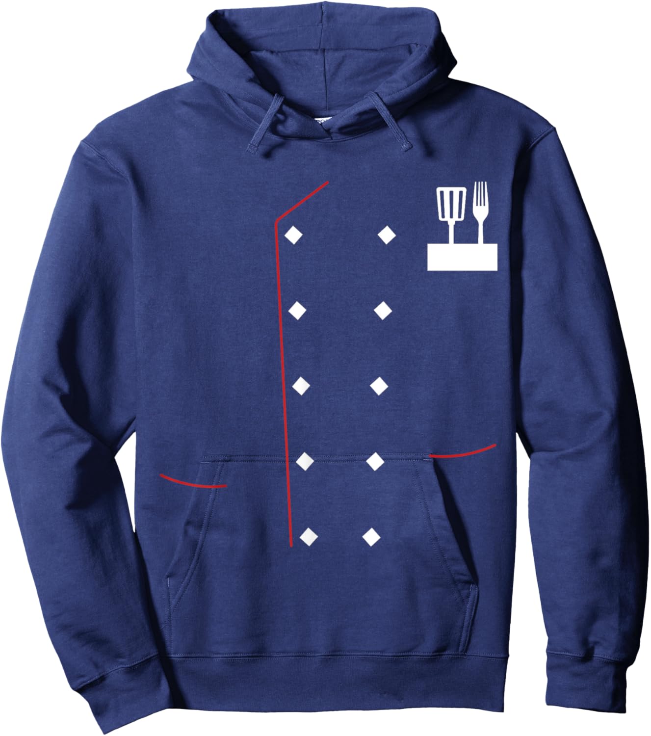 Chef Uniform Jacket Faux Cook Chef Master Cooking Costume Hoodie - Hoodie | Navy