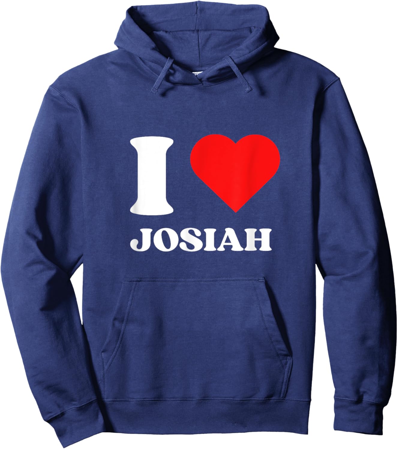 I Love Josiah I Heart Josiah Name Y2k Valentines Day Hoodie - Hoodie | Navy